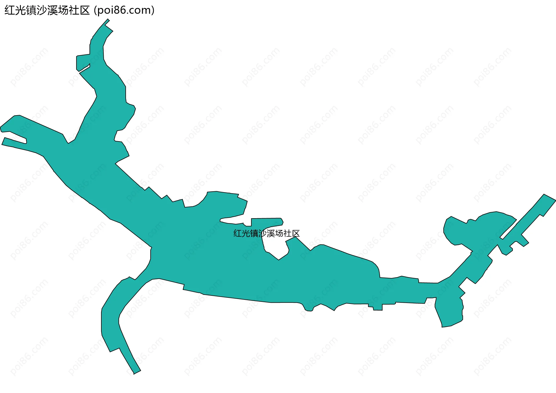 红光镇沙溪场社区边界地图