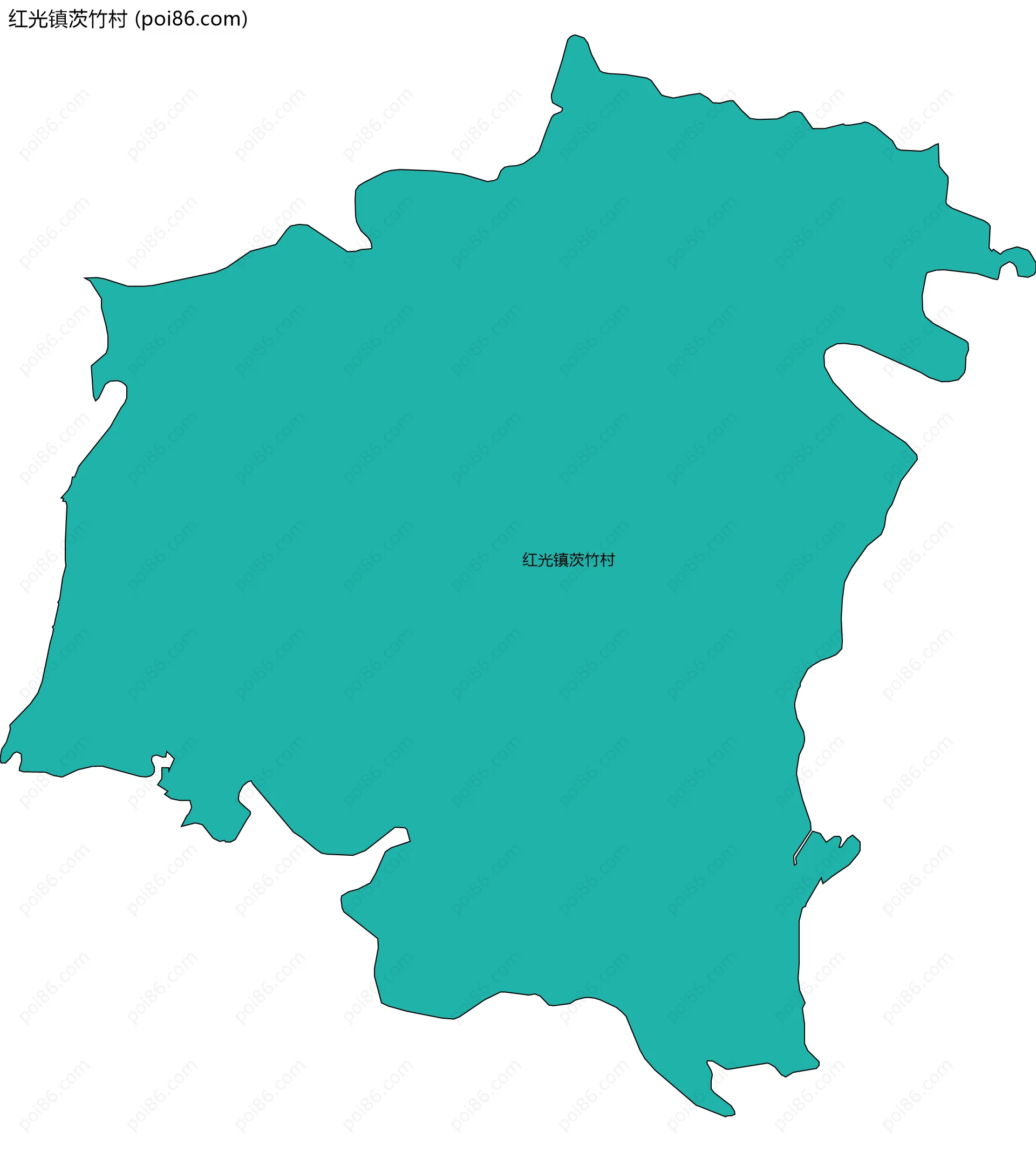 红光镇茨竹村边界地图