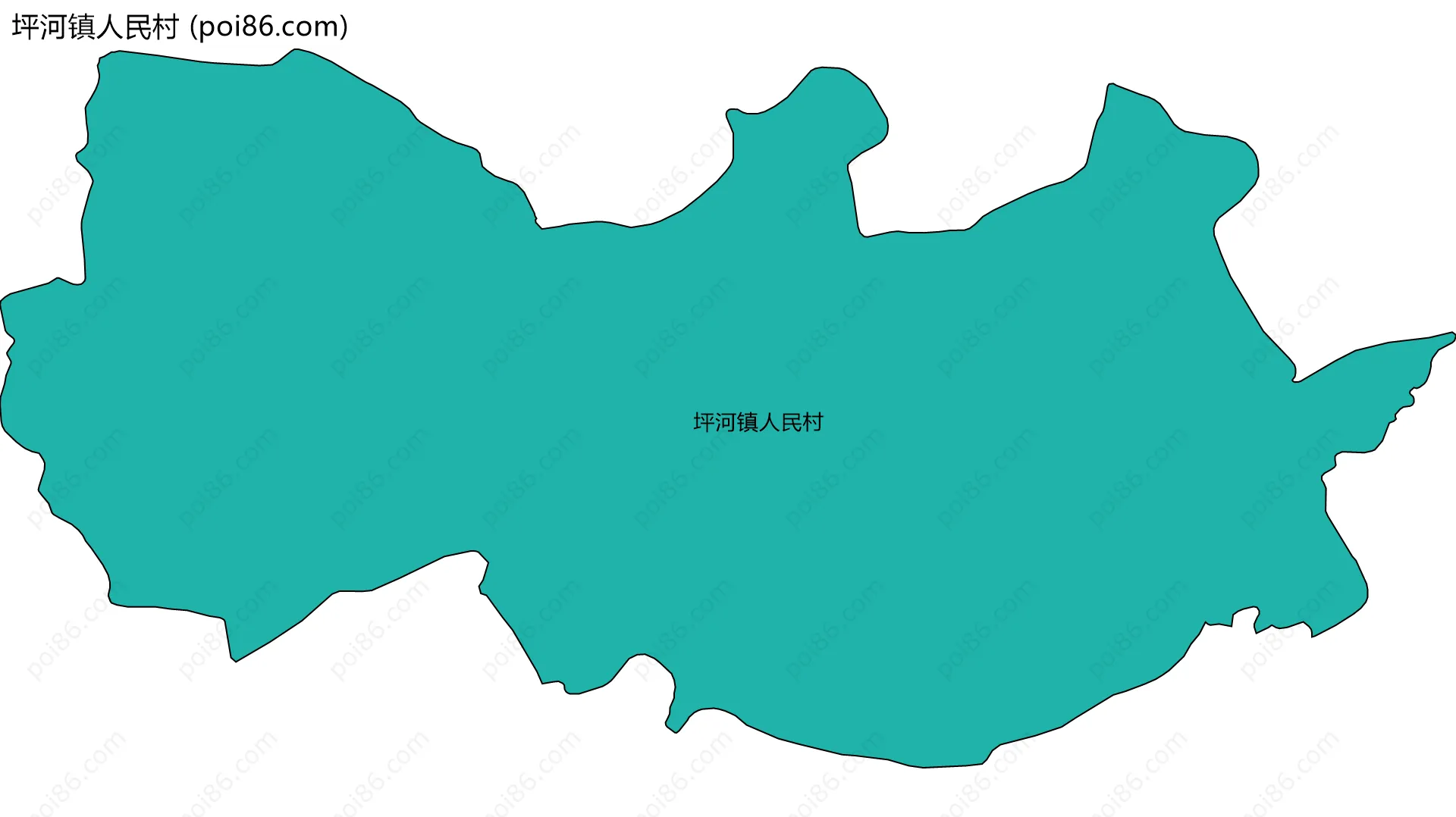 坪河镇人民村边界地图