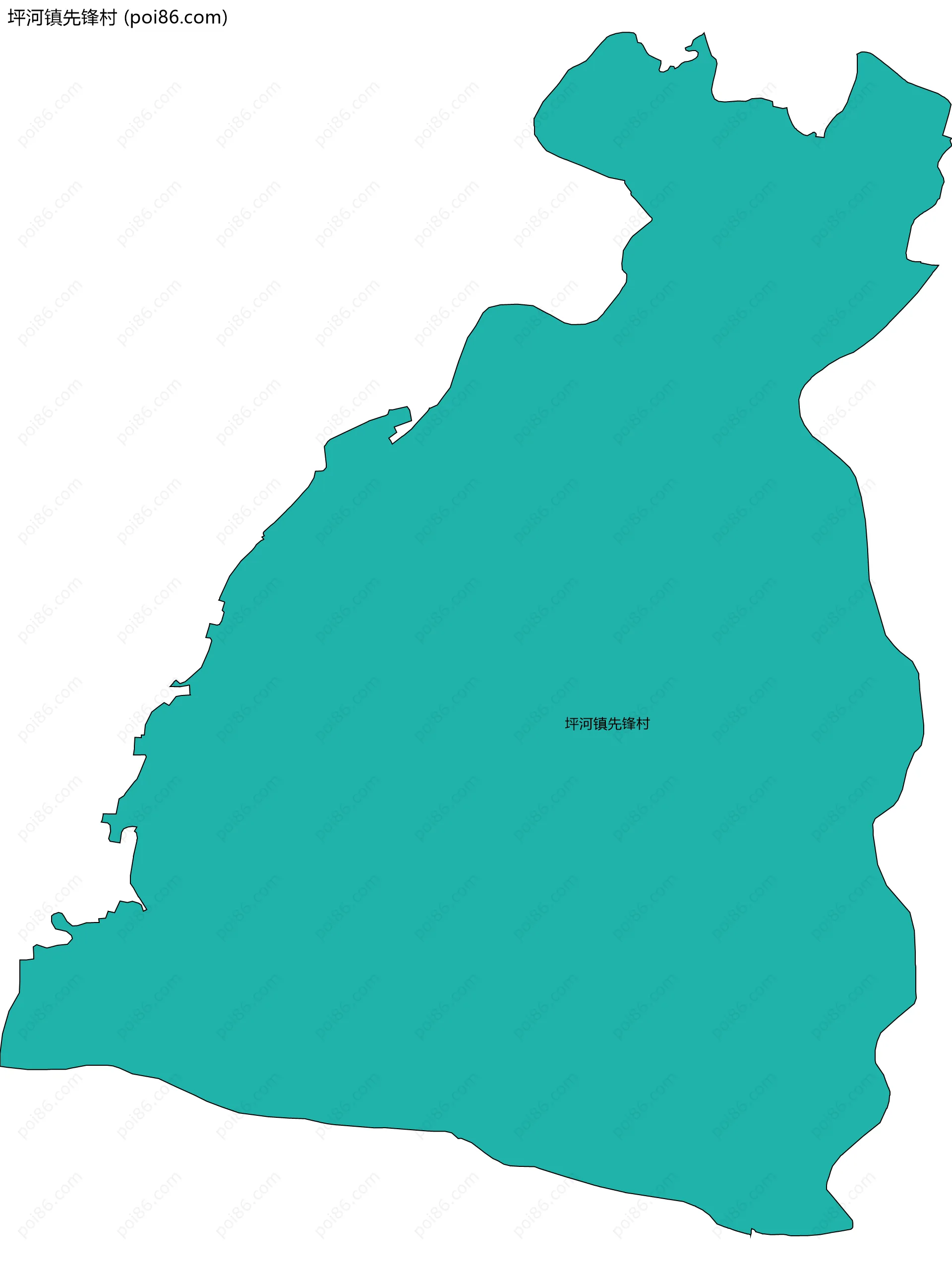 坪河镇先锋村边界地图