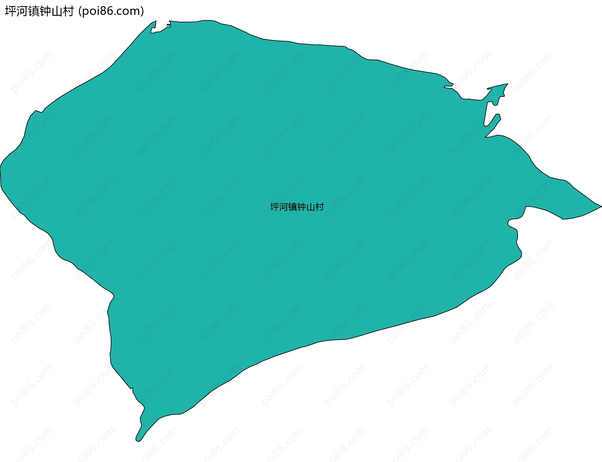 坪河镇钟山村边界地图