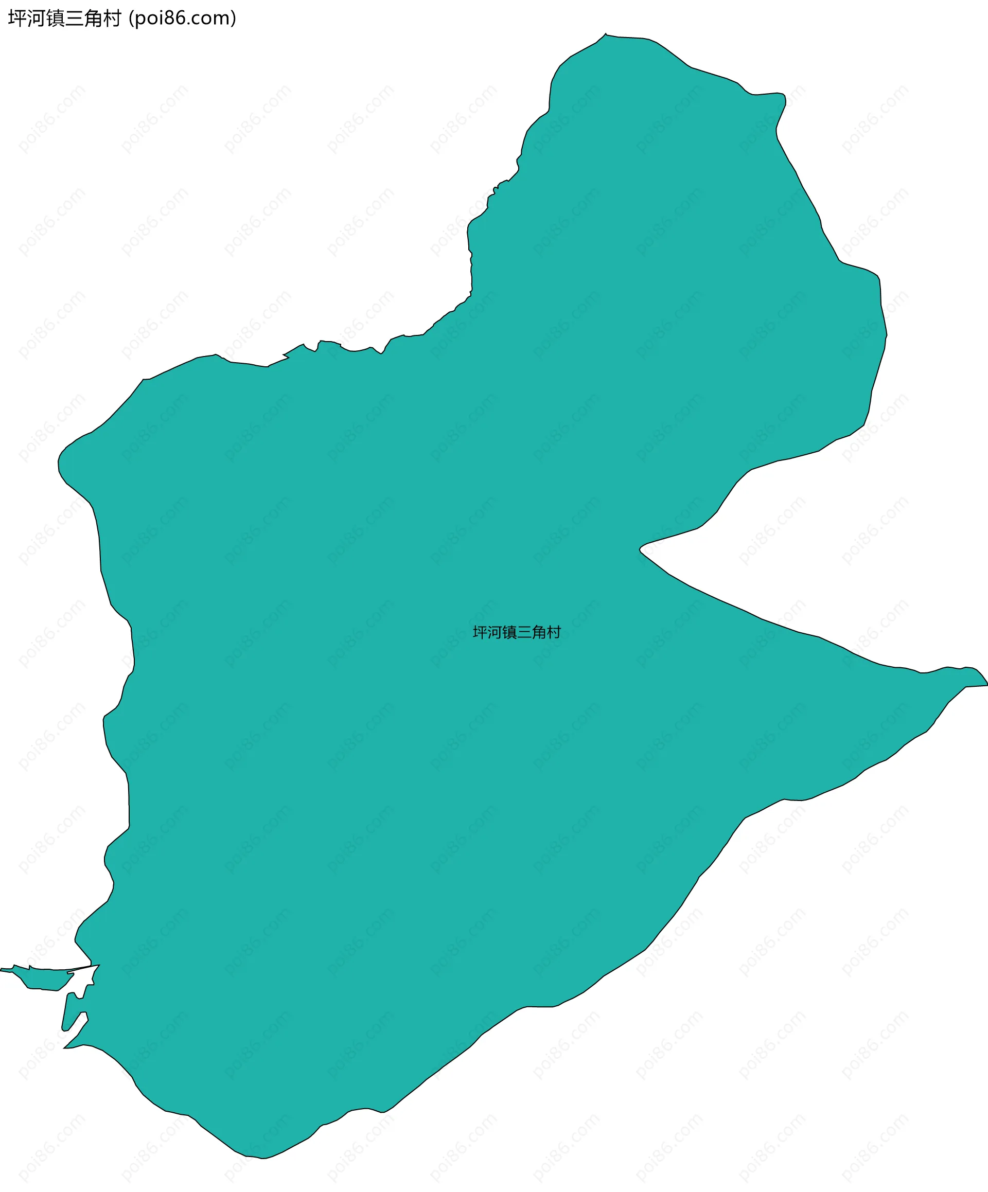 坪河镇三角村边界地图