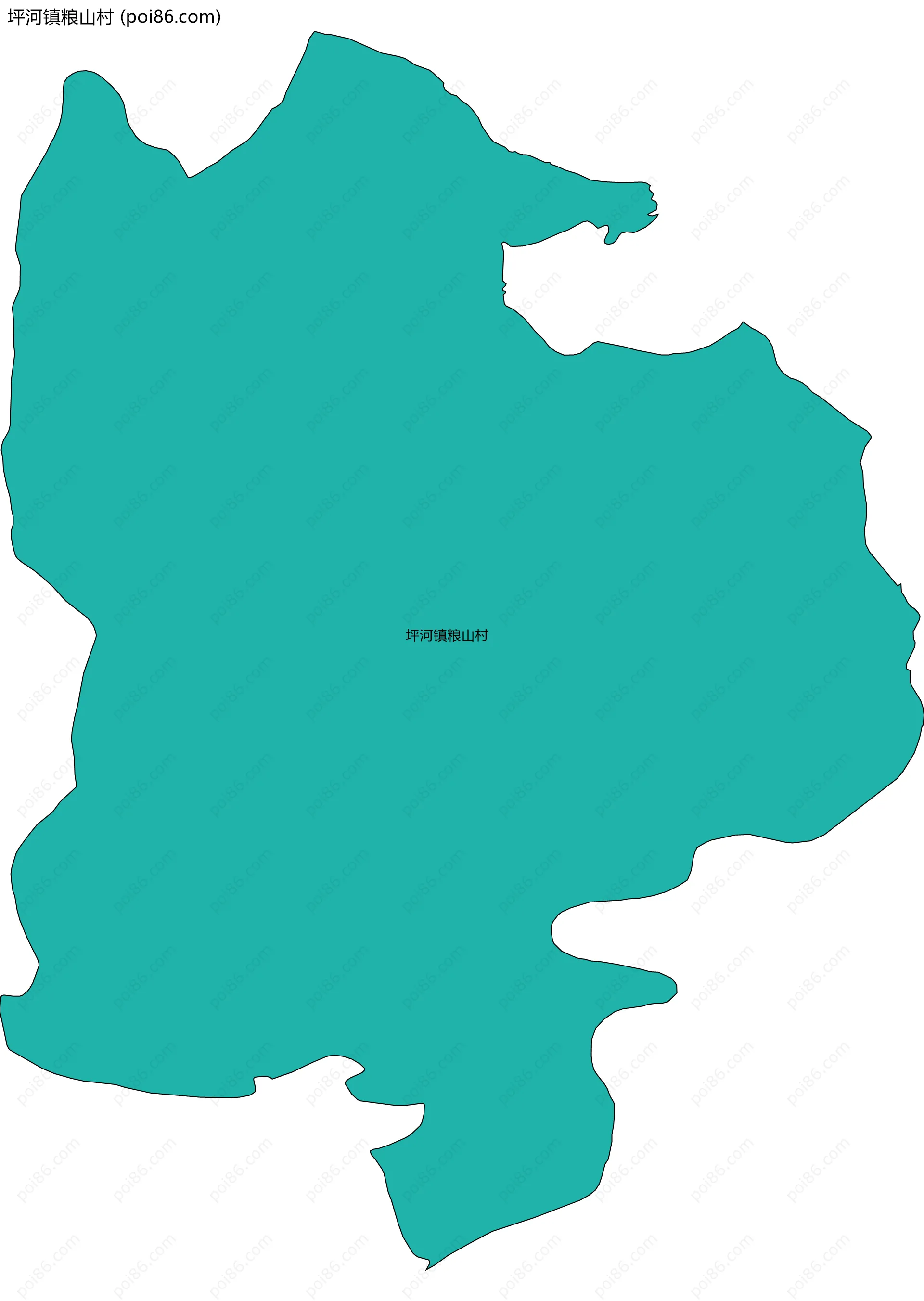 坪河镇粮山村边界地图