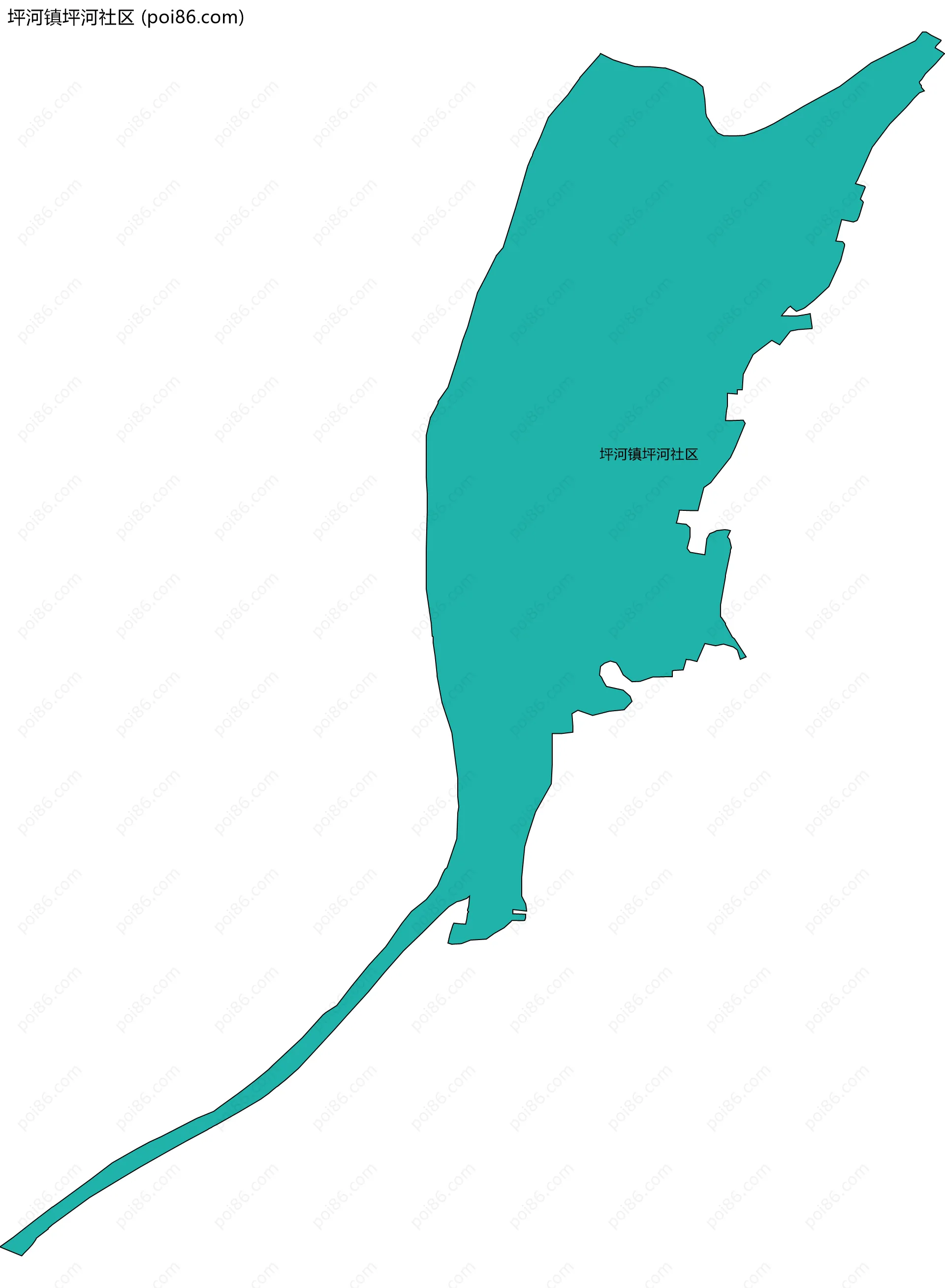 坪河镇坪河社区边界地图