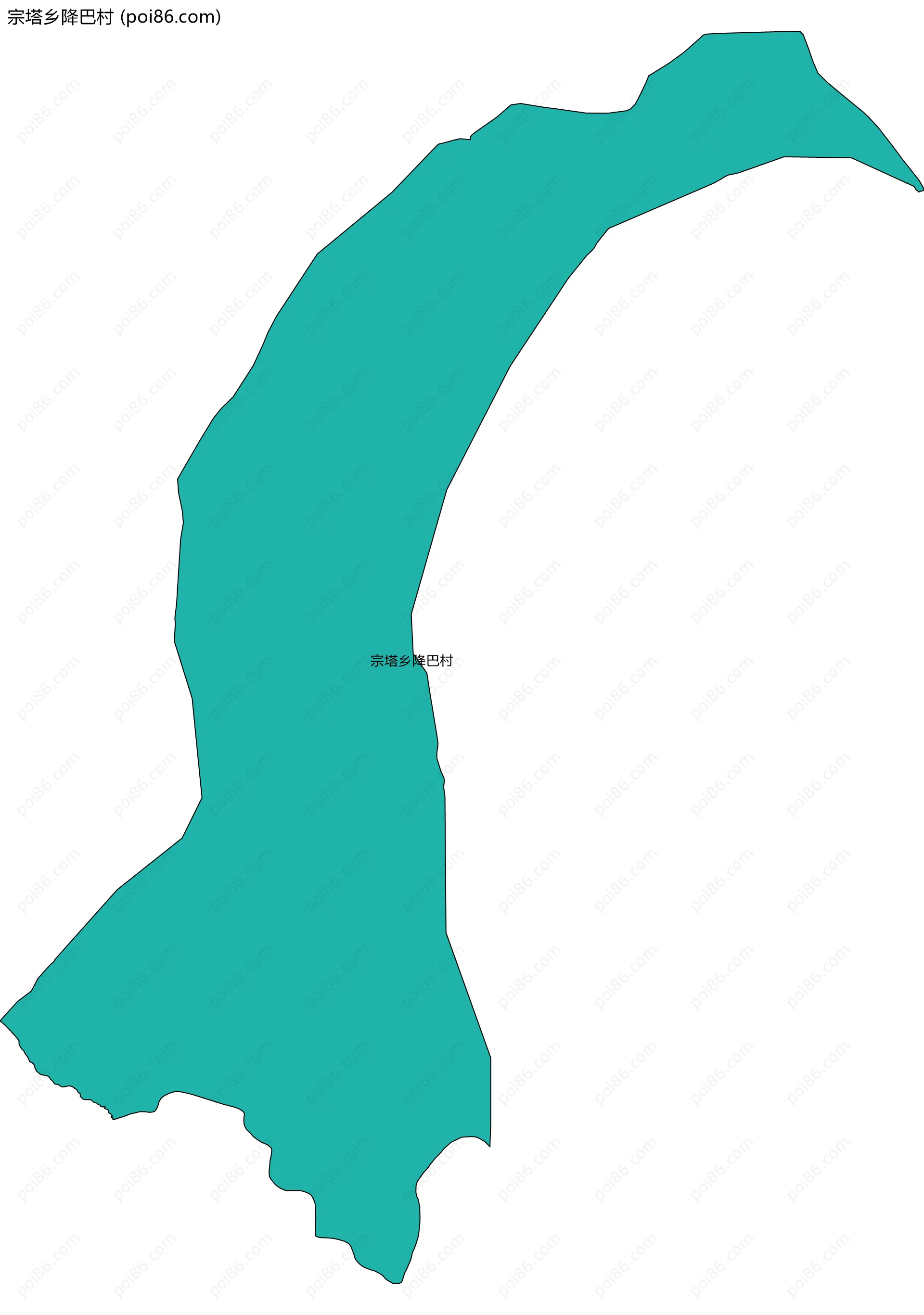 宗塔乡降巴村边界地图