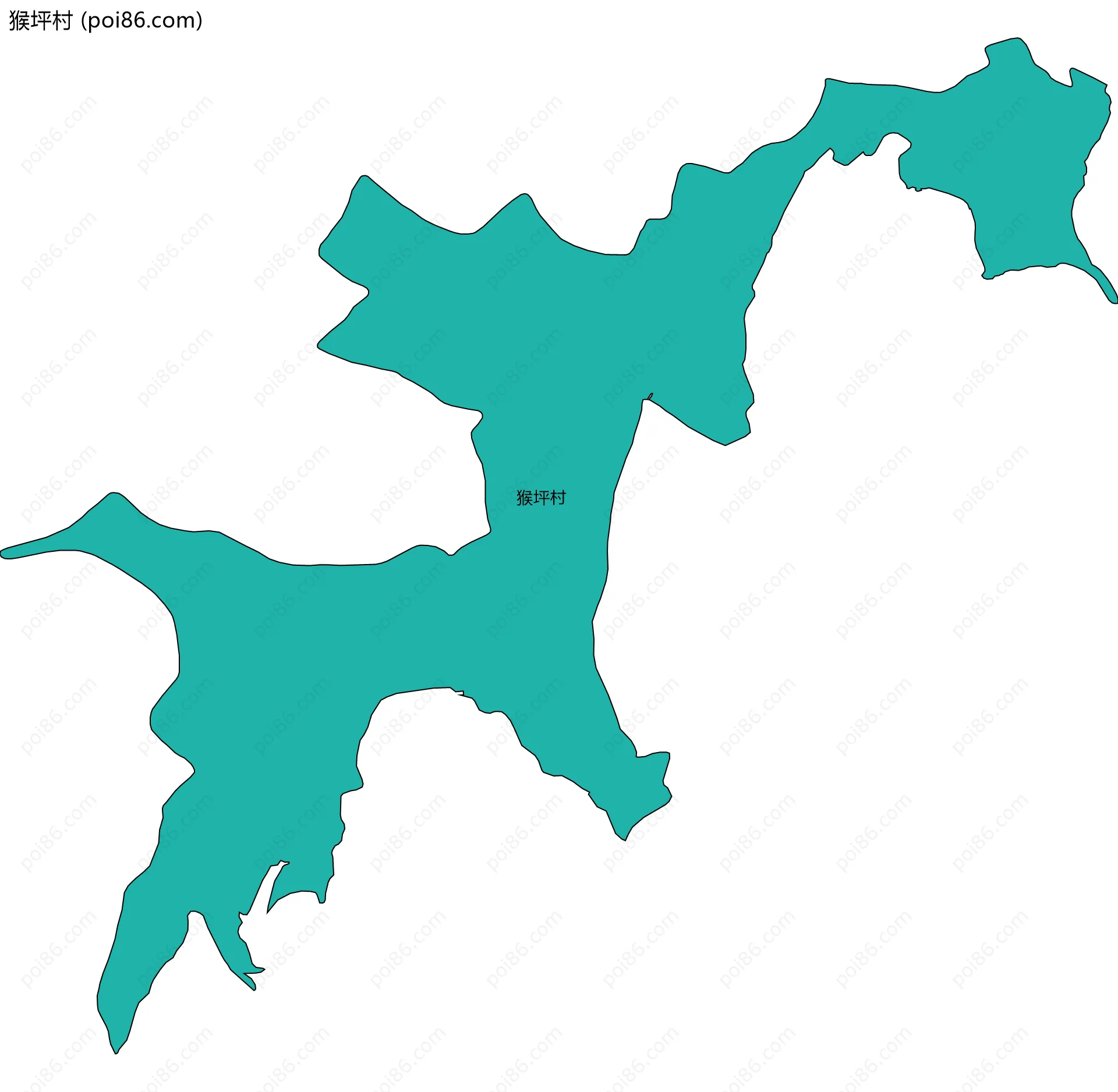 猴坪村边界地图