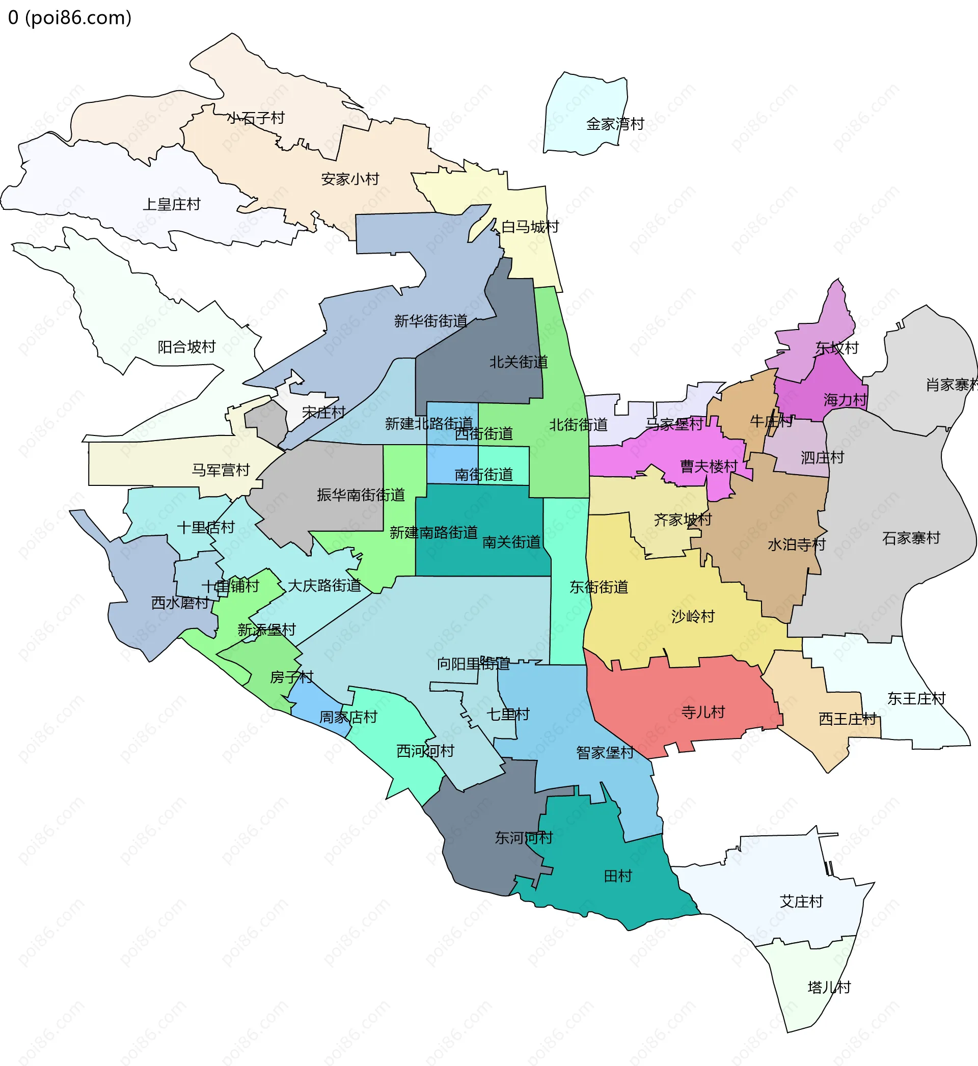 0边界地图(五级行政区划)