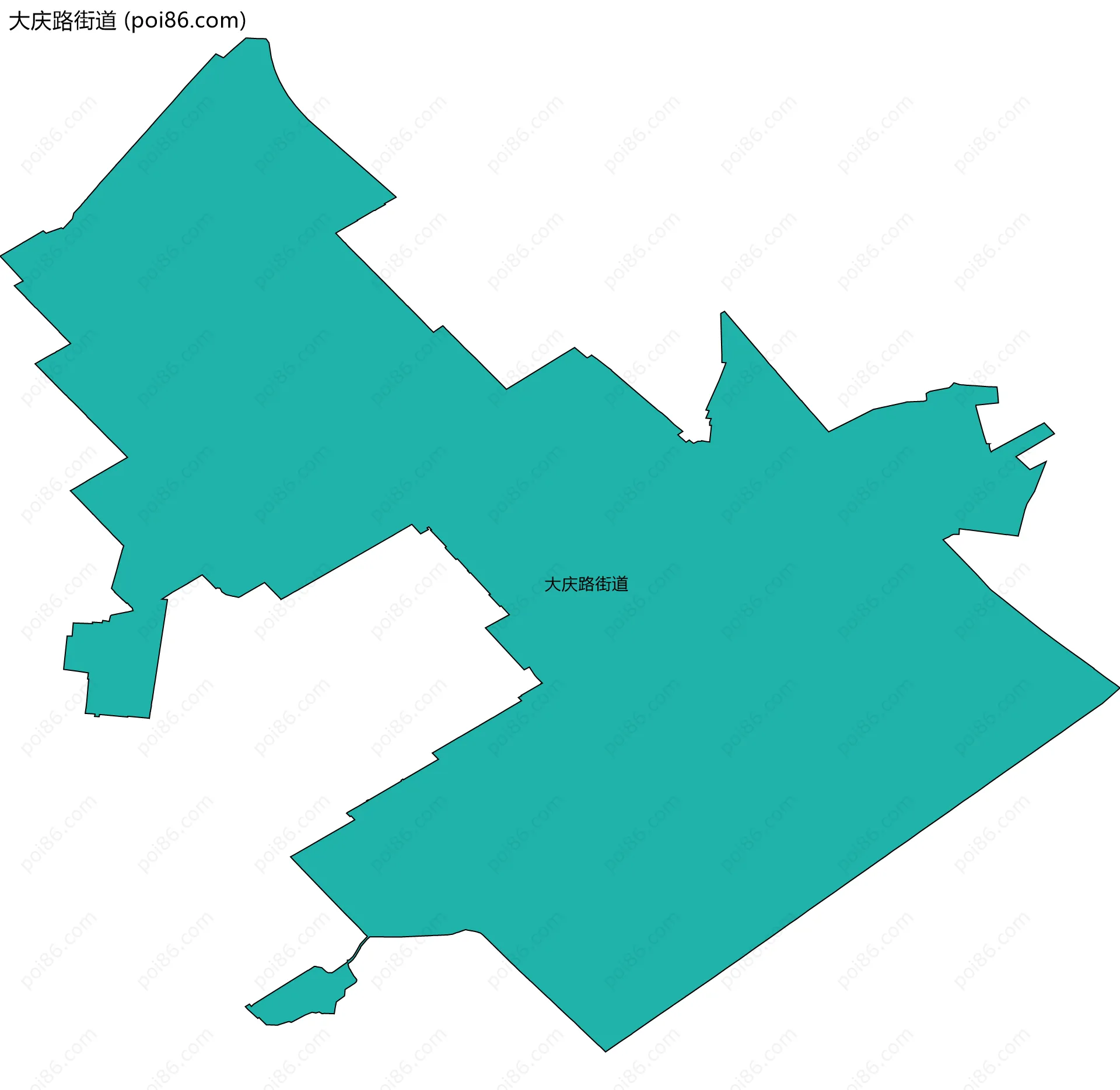 大庆路街道边界地图