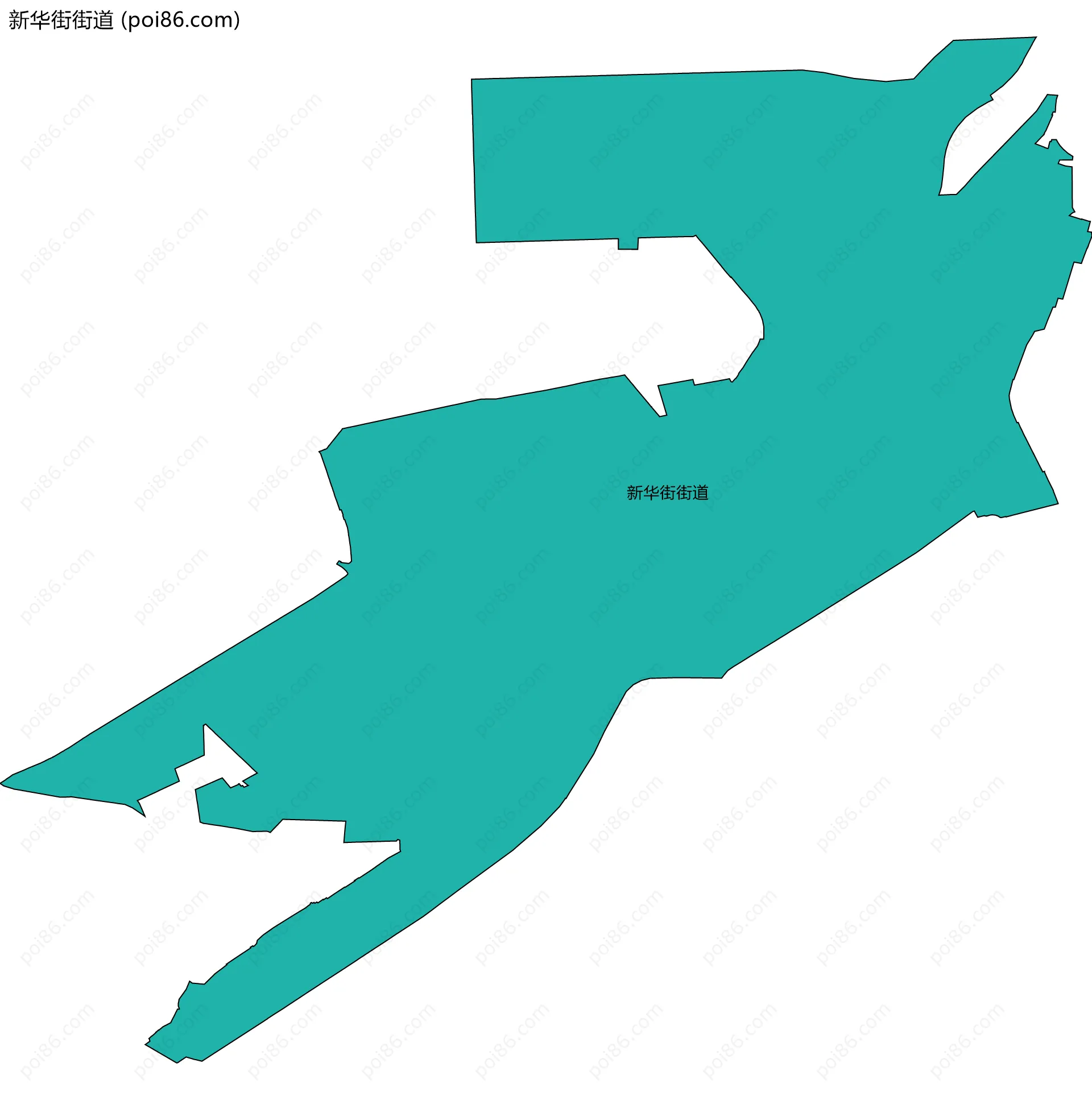 新华街街道边界地图