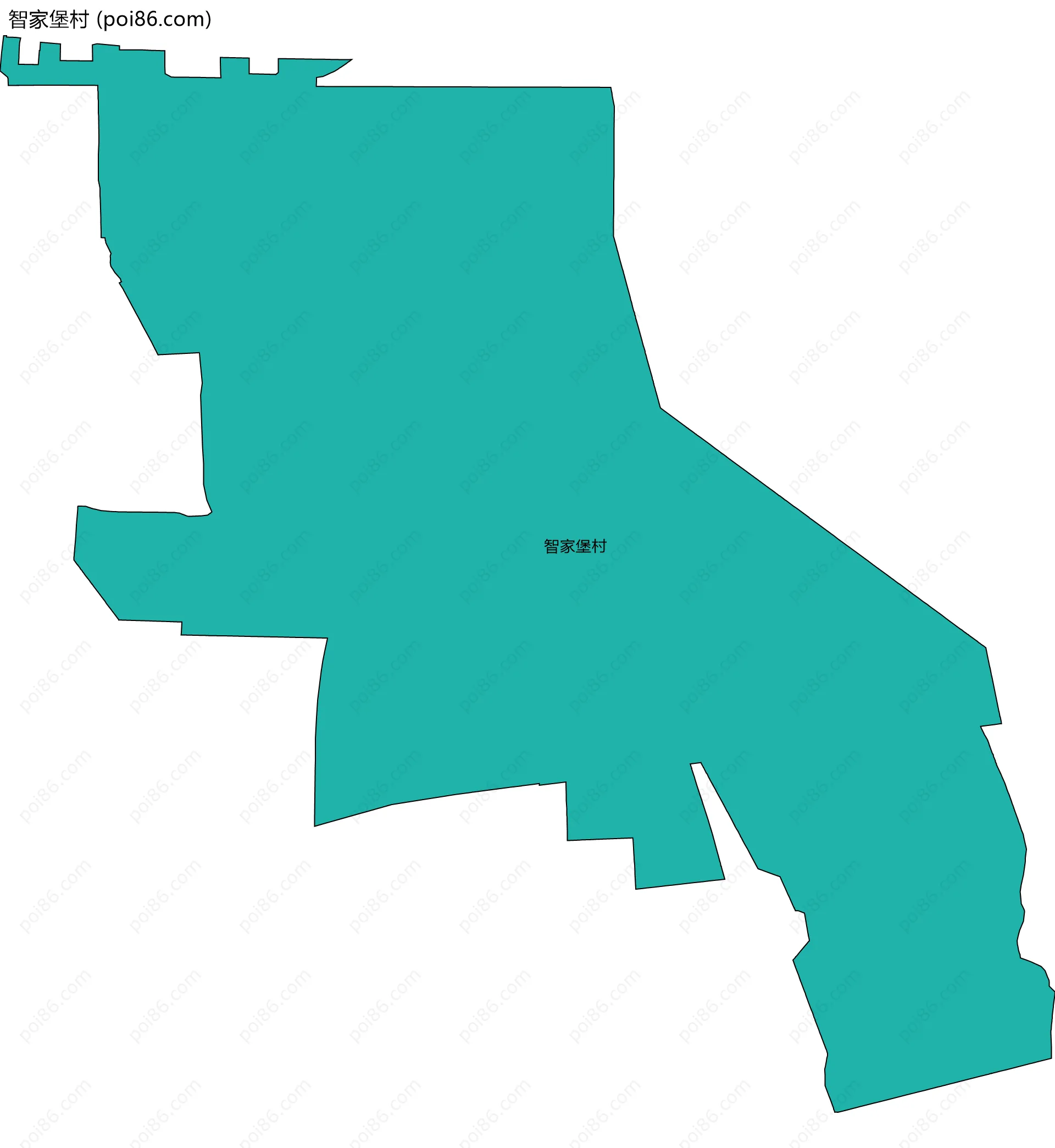 智家堡村边界地图