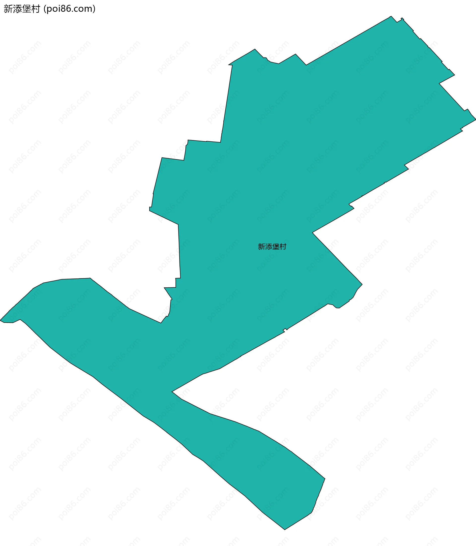 新添堡村边界地图