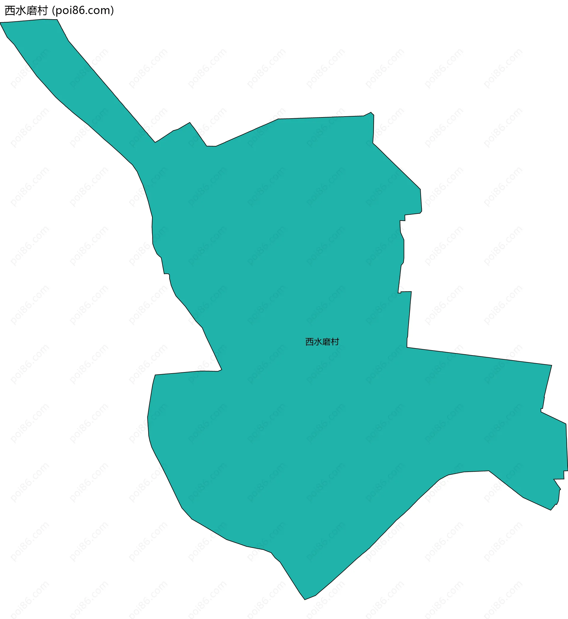 西水磨村边界地图