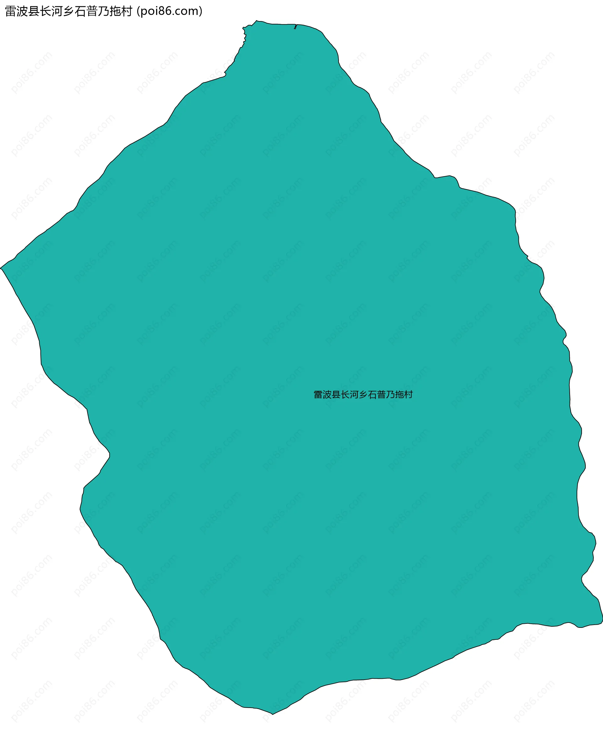 雷波县长河乡石普乃拖村边界地图