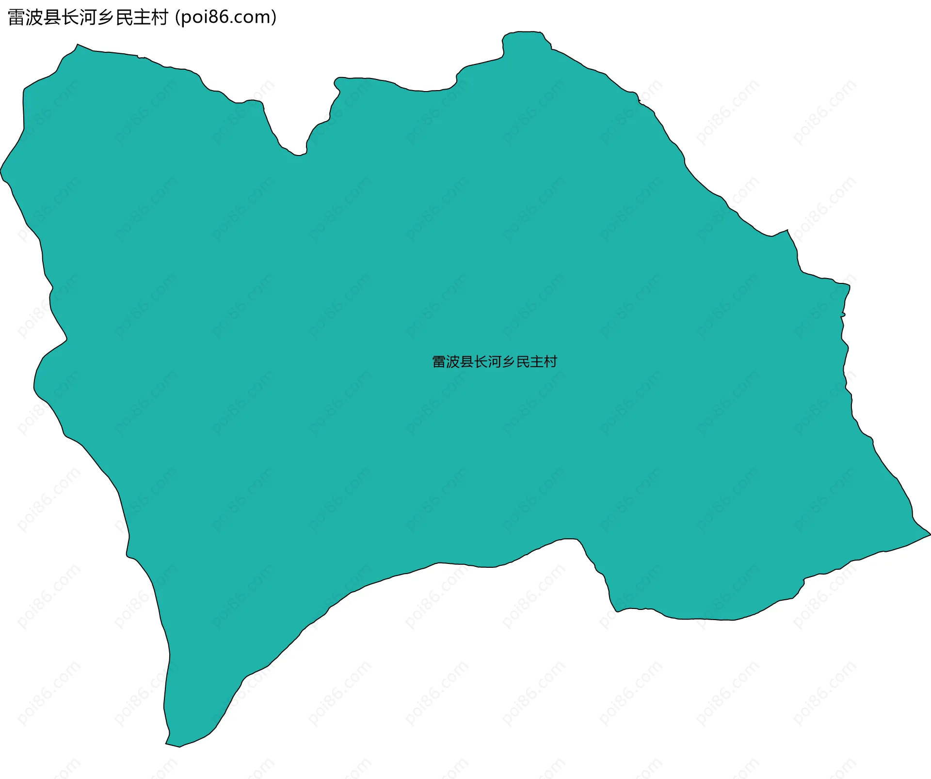 雷波县长河乡民主村边界地图