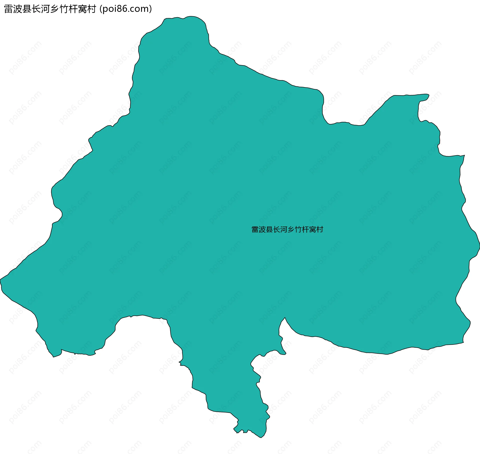 雷波县长河乡竹杆窝村边界地图