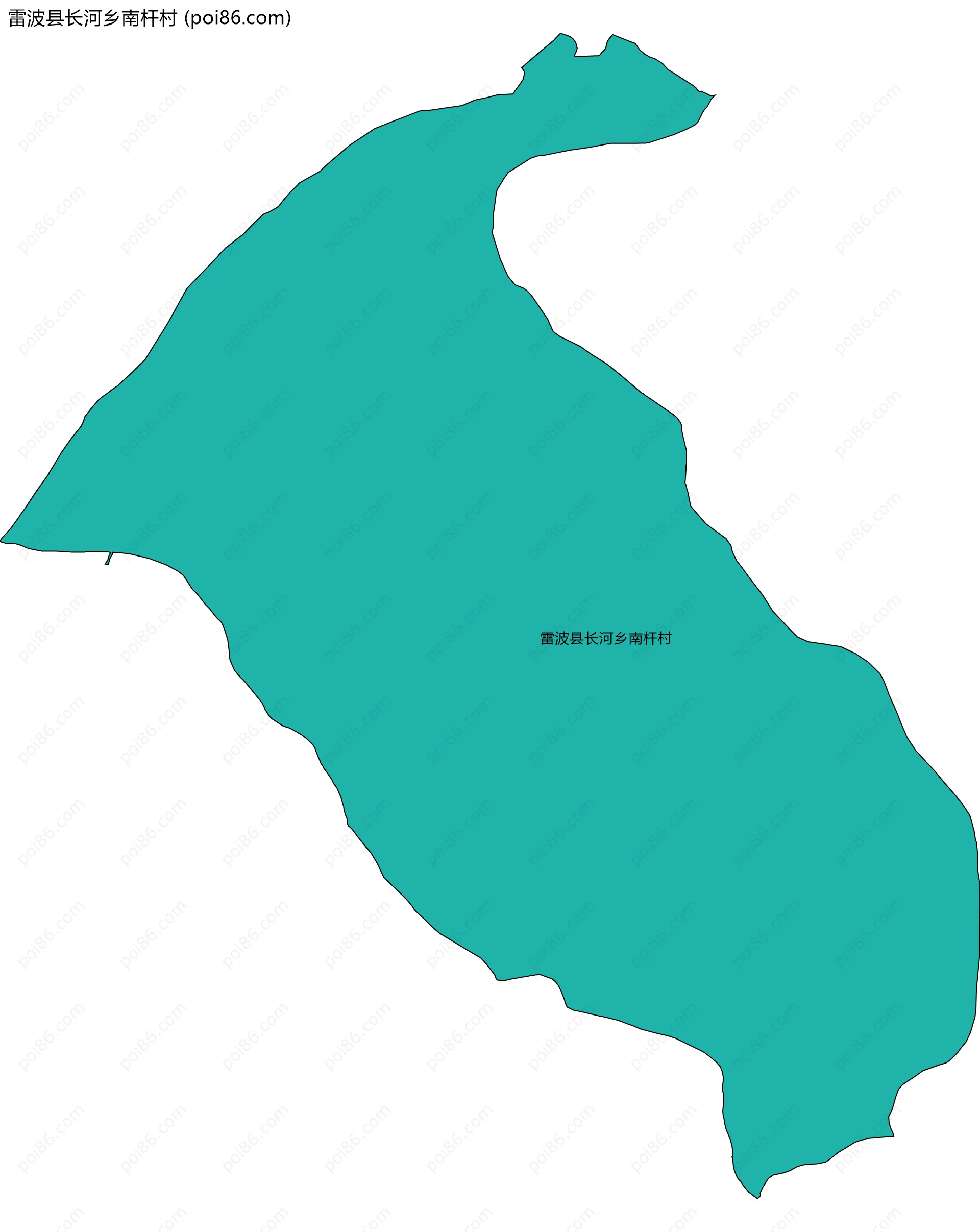 雷波县长河乡南杆村边界地图