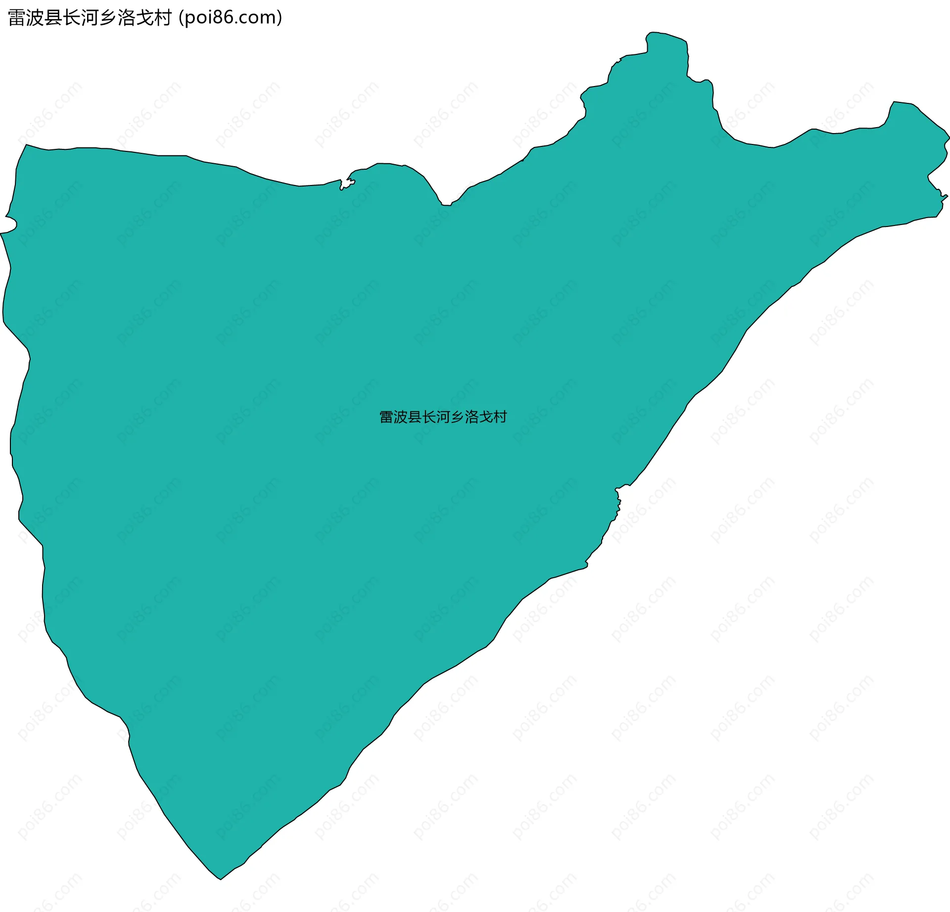 雷波县长河乡洛戈村边界地图