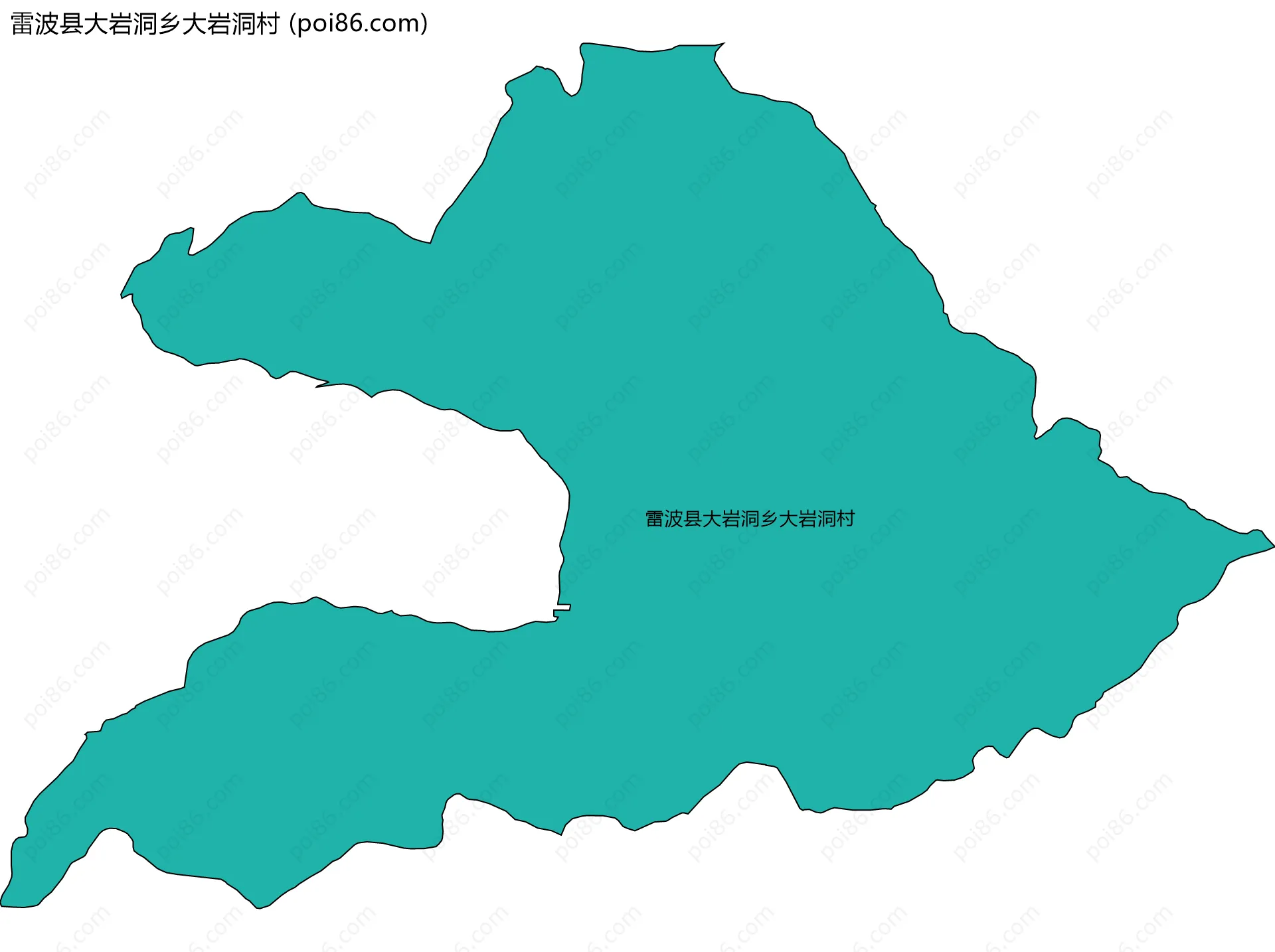 雷波县大岩洞乡大岩洞村边界地图