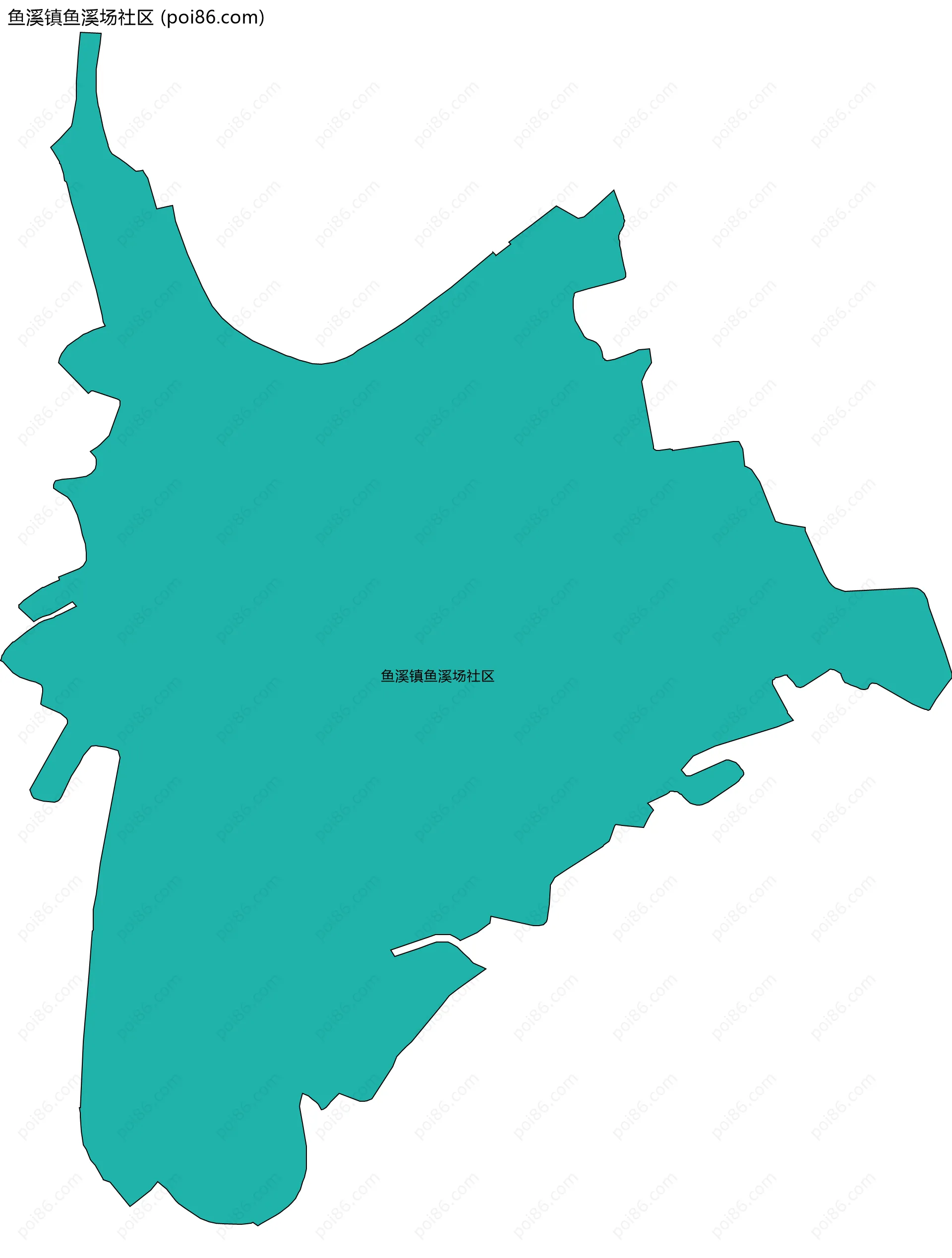 鱼溪镇鱼溪场社区边界地图