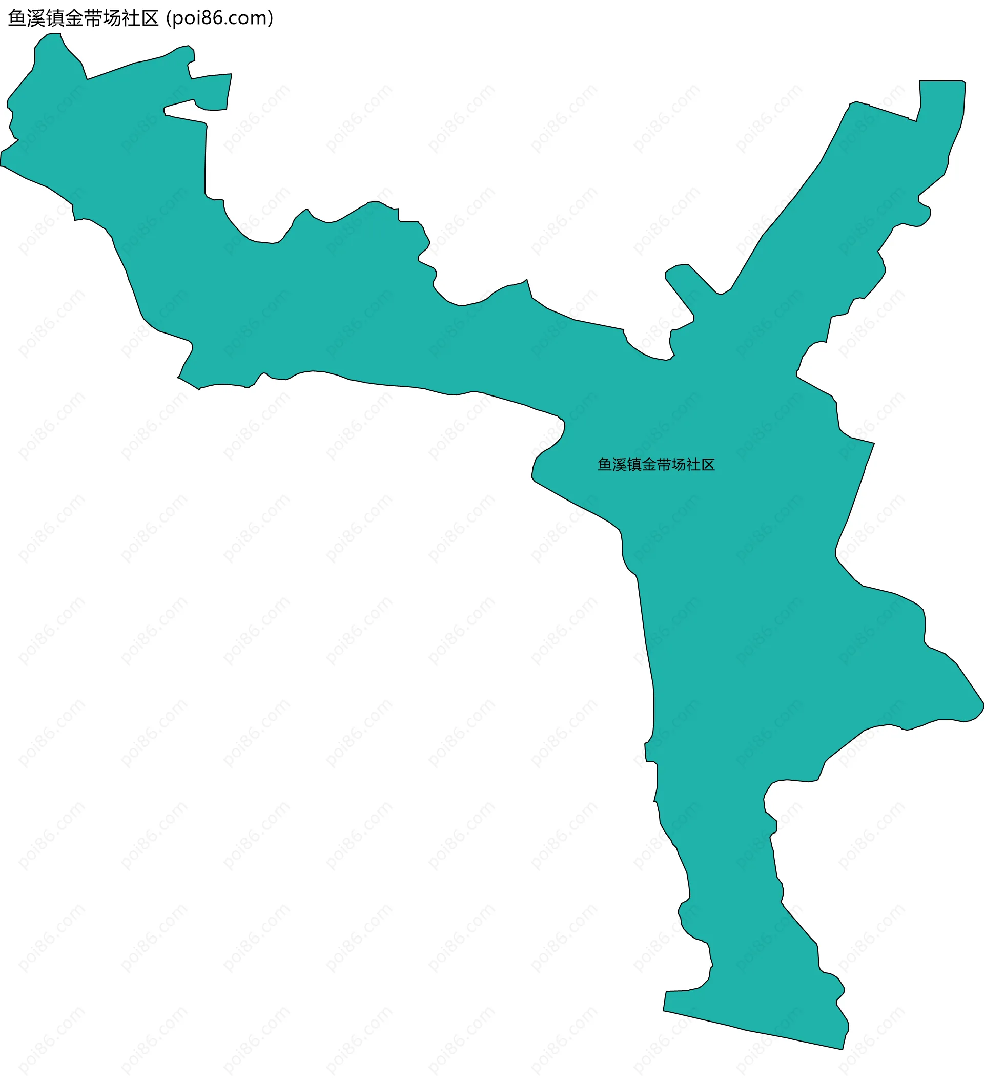 鱼溪镇金带场社区边界地图