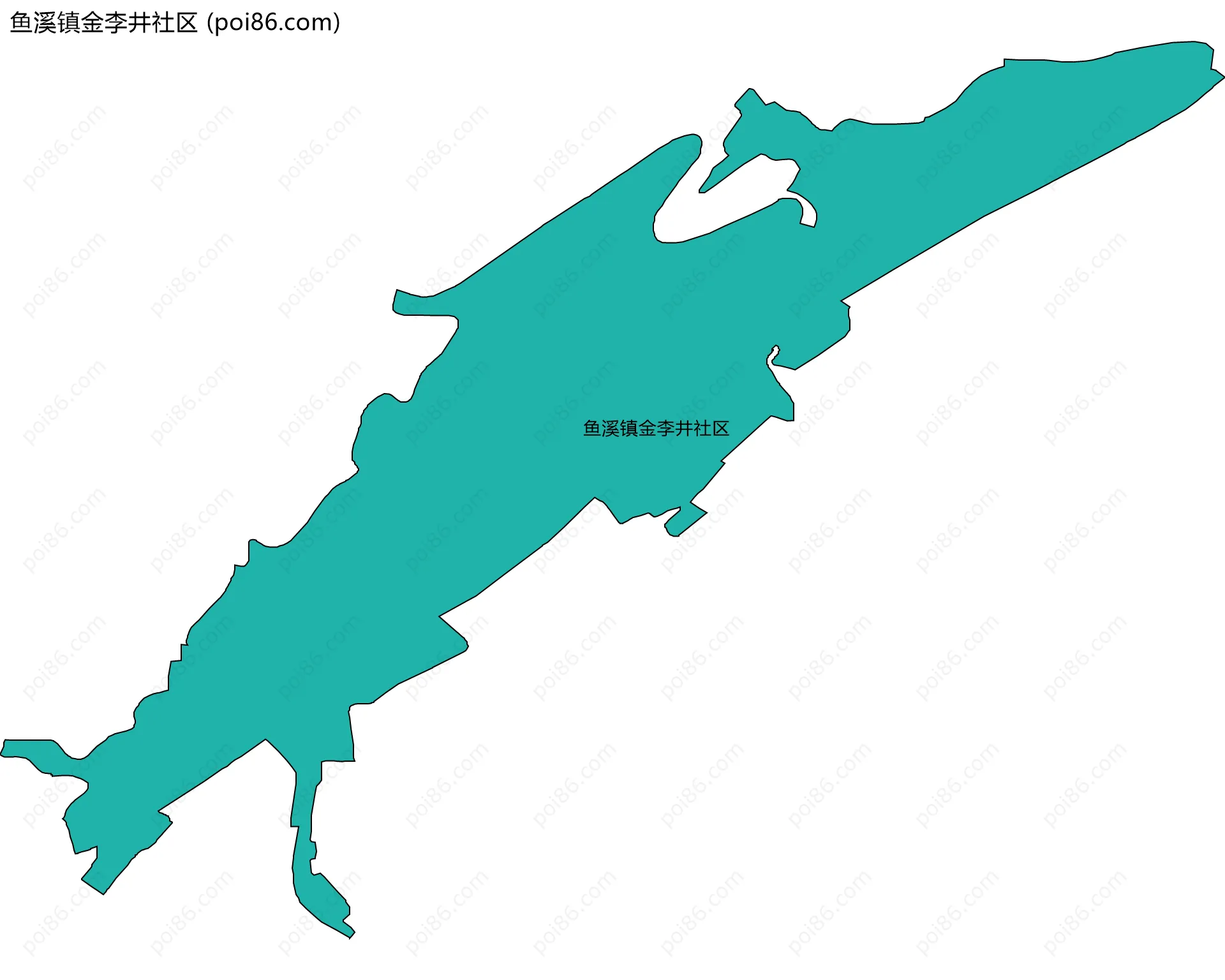 鱼溪镇金李井社区边界地图
