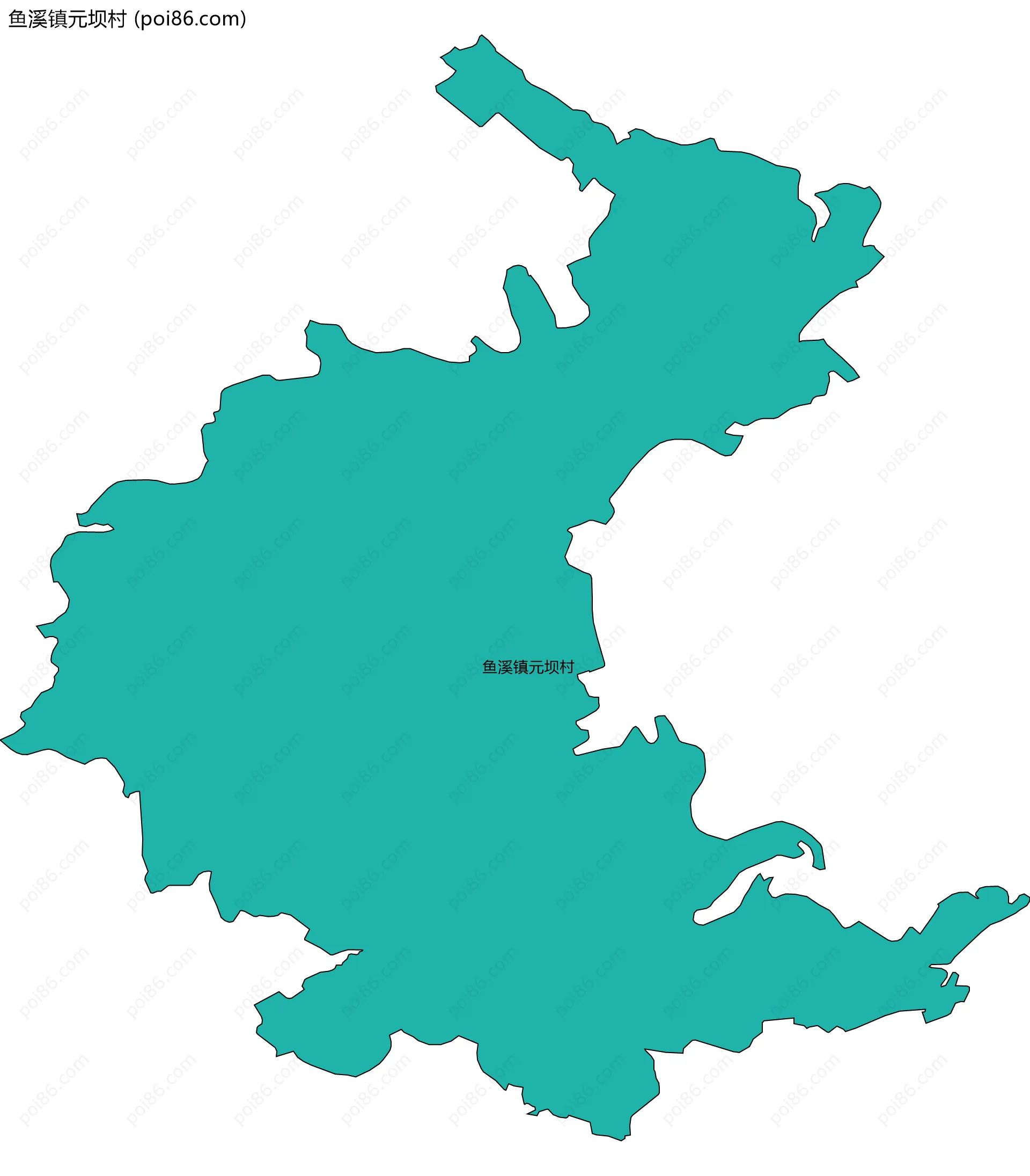 鱼溪镇元坝村边界地图