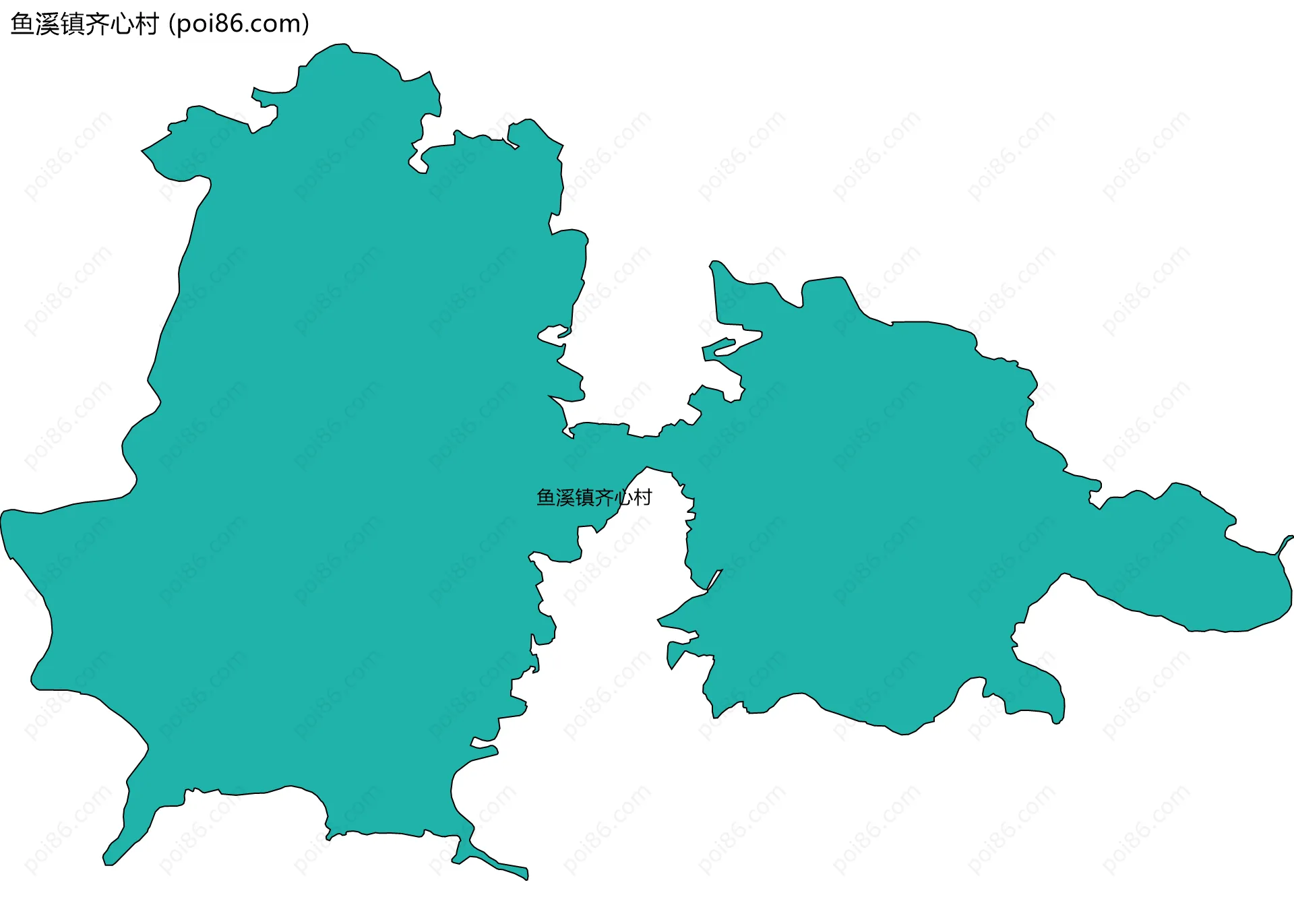 鱼溪镇齐心村边界地图