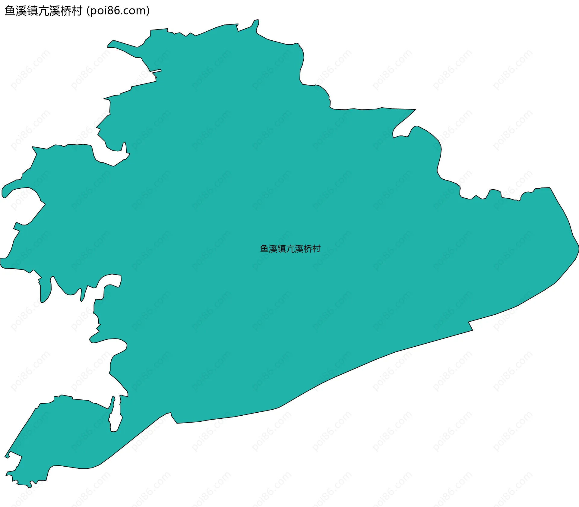 鱼溪镇亢溪桥村边界地图