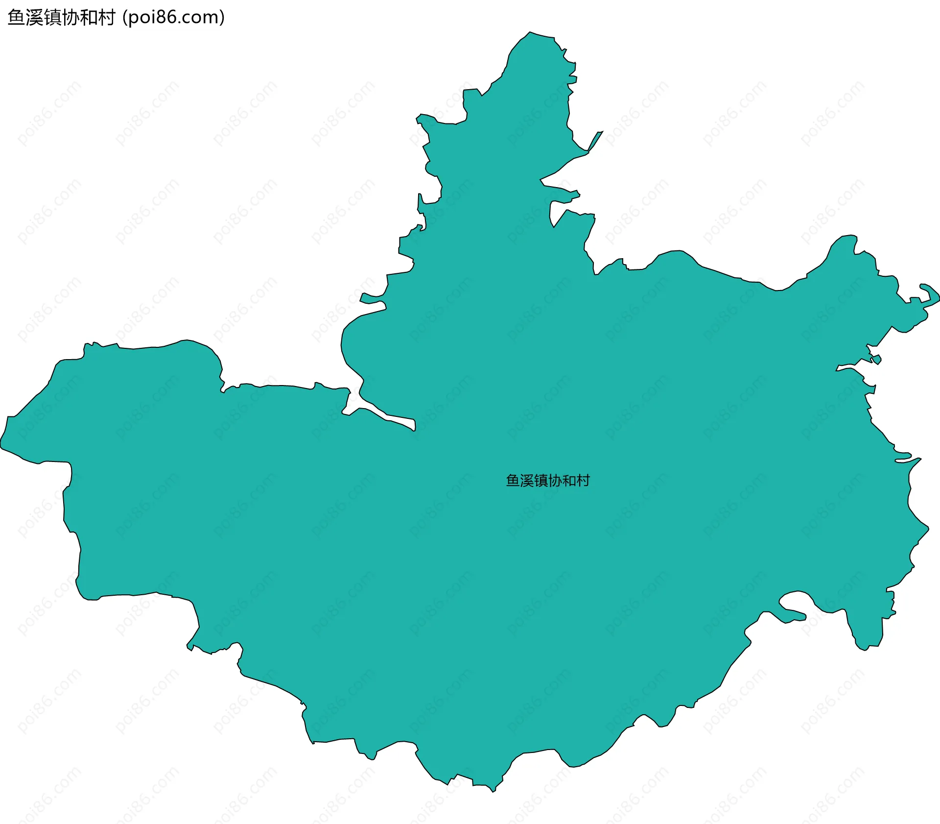 鱼溪镇协和村边界地图