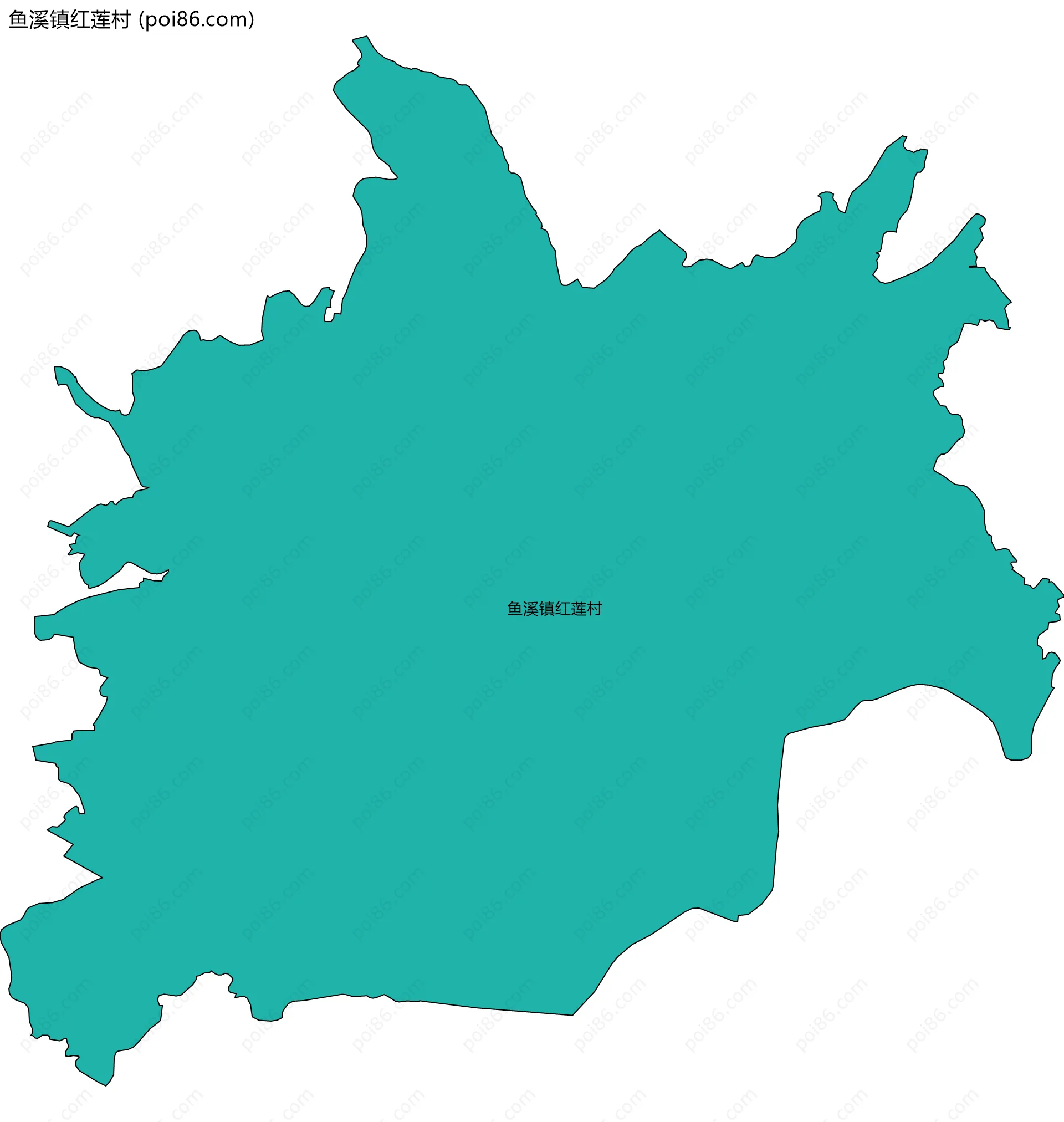 鱼溪镇红莲村边界地图