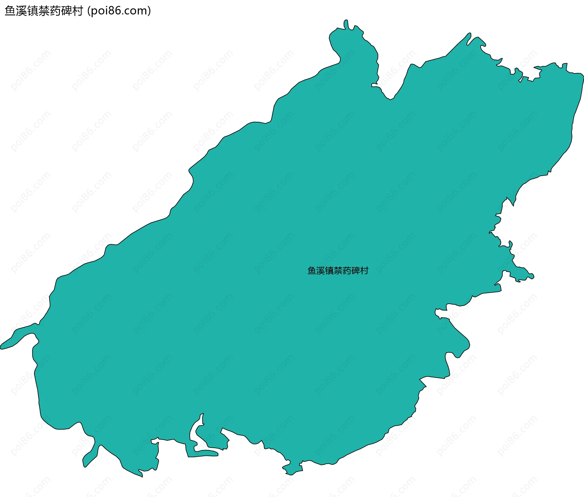 鱼溪镇禁药碑村边界地图