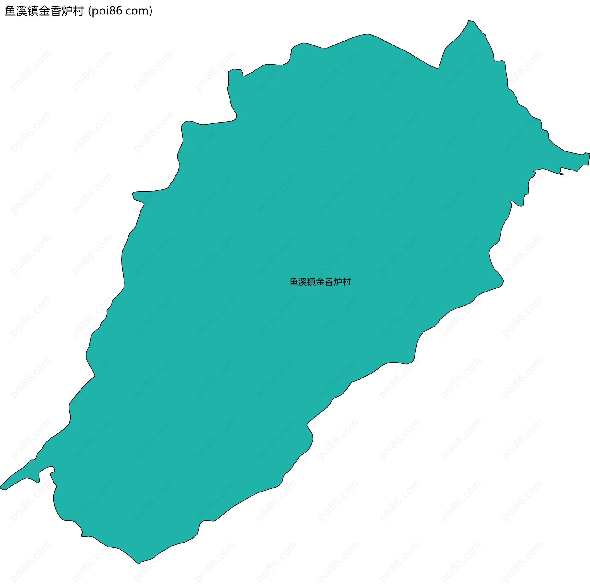 鱼溪镇金香炉村边界地图