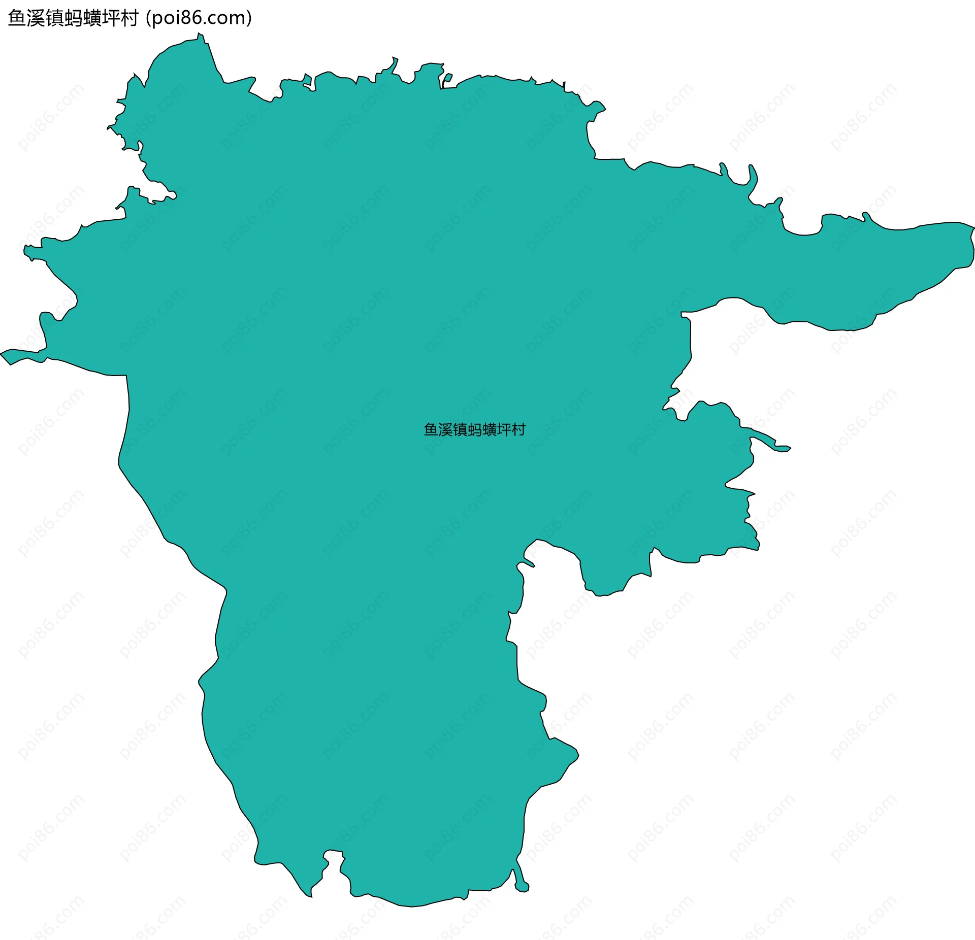 鱼溪镇蚂蟥坪村边界地图