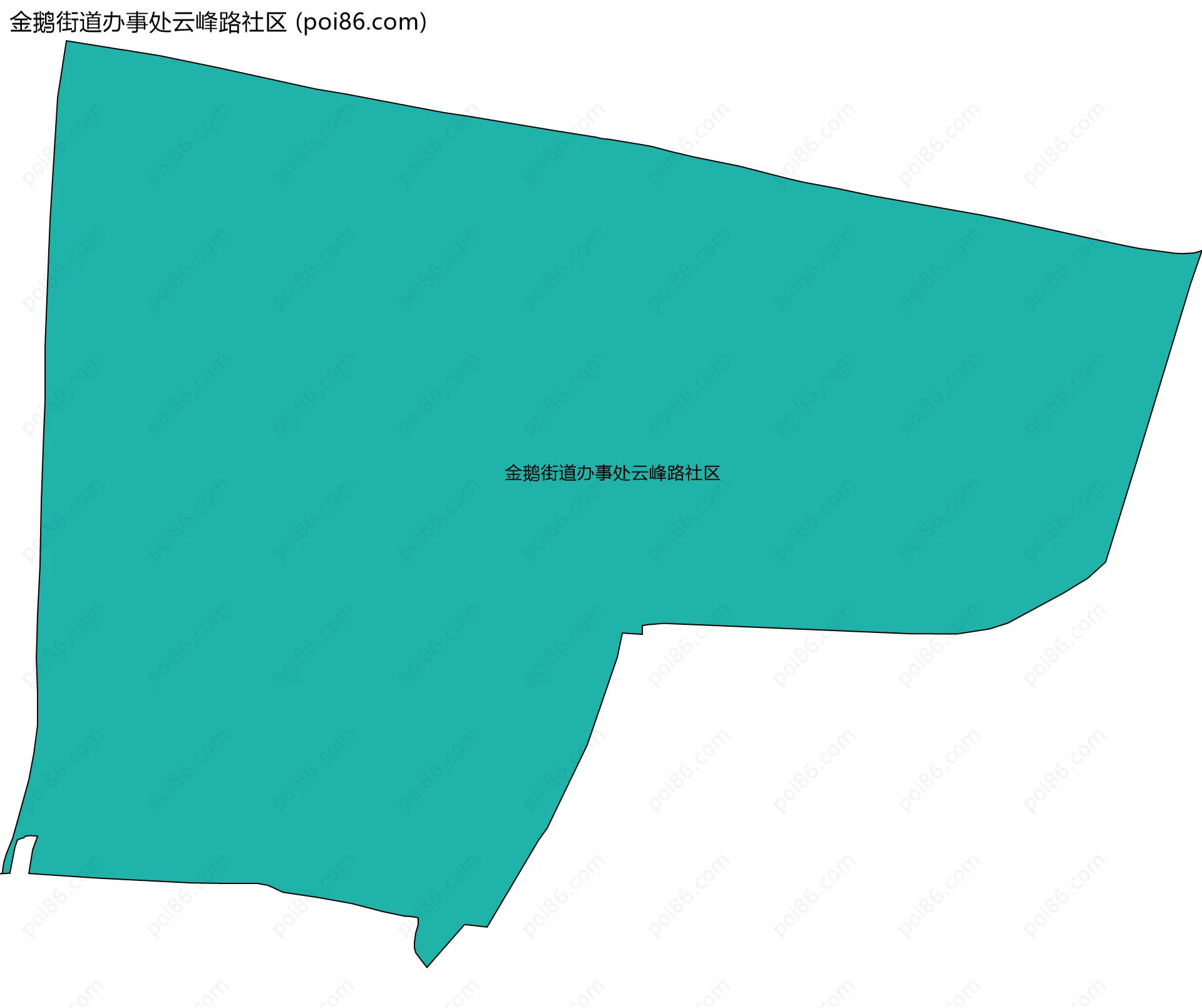 金鹅街道办事处云峰路社区边界地图