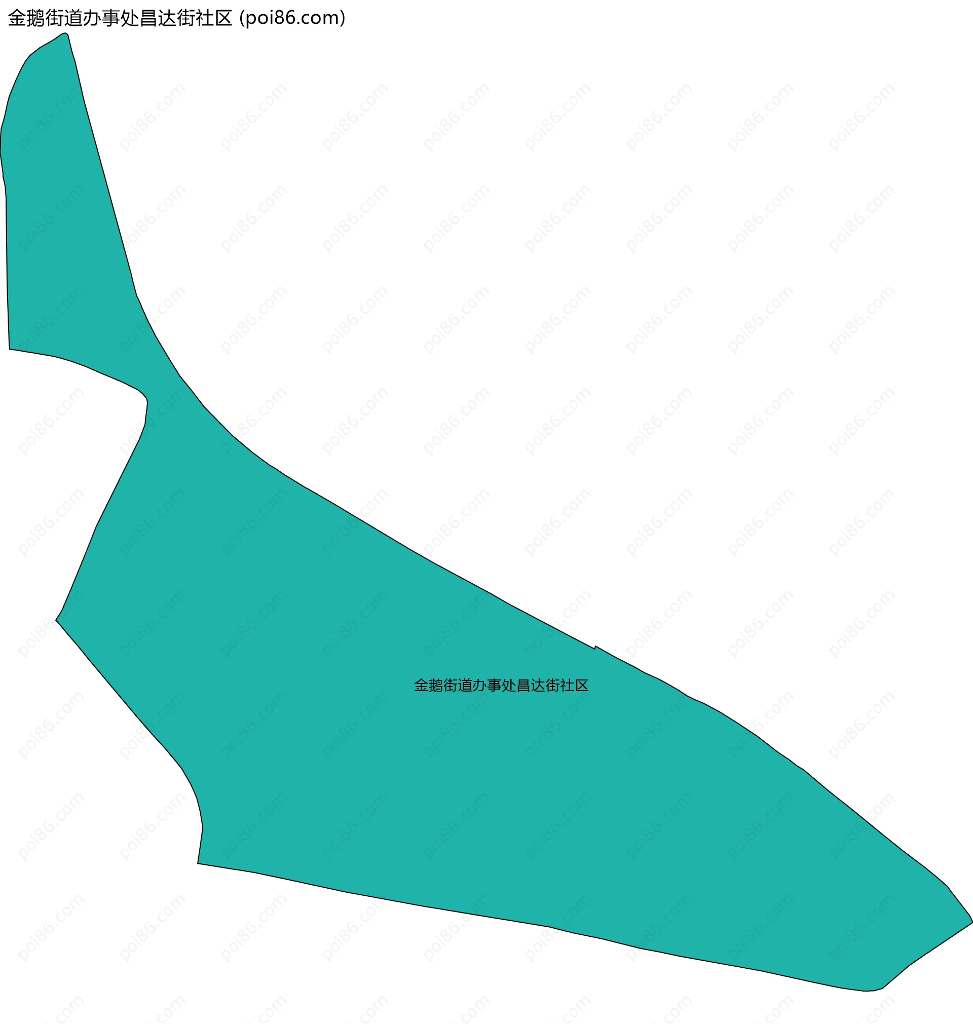 金鹅街道办事处昌达街社区边界地图