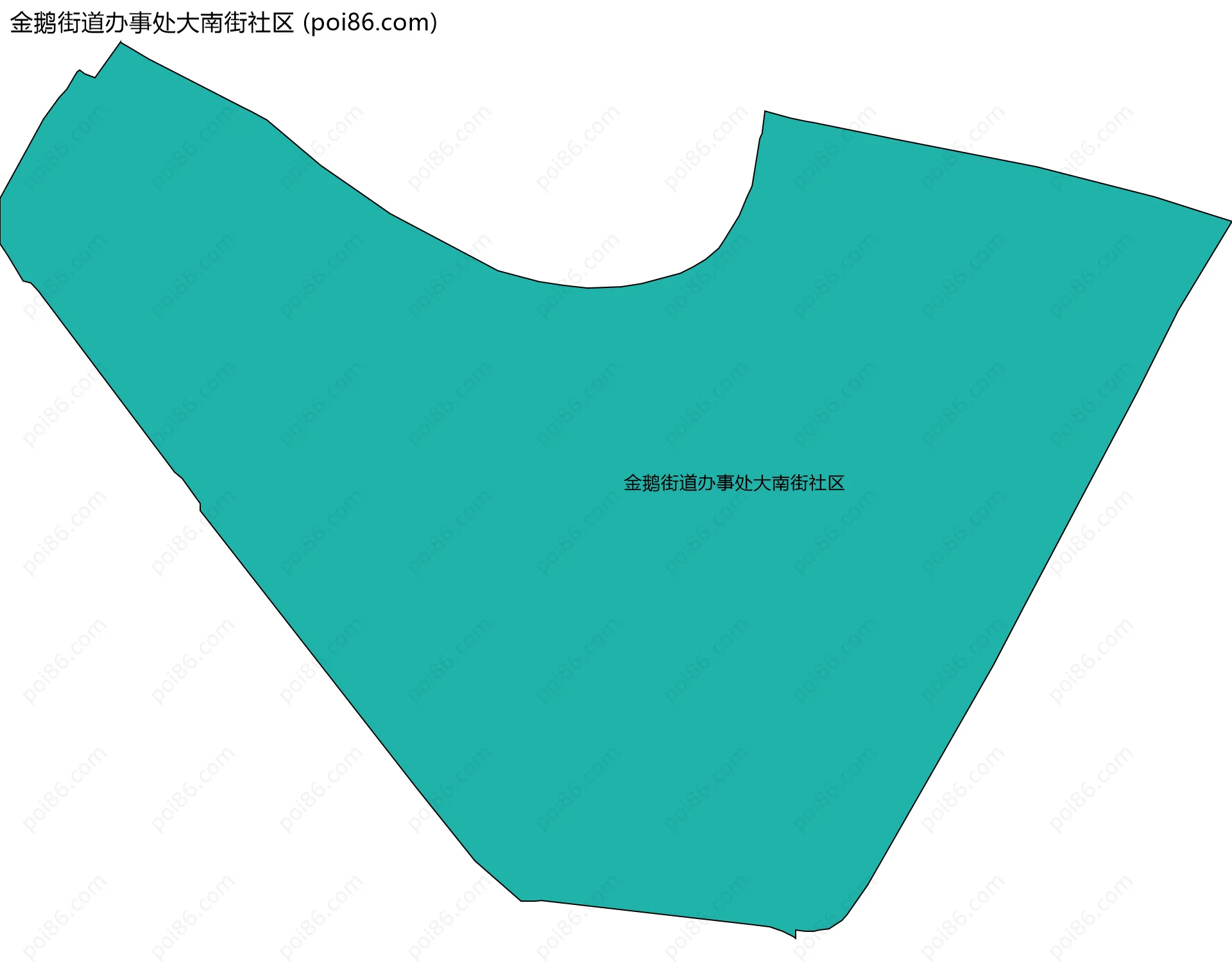 金鹅街道办事处大南街社区边界地图