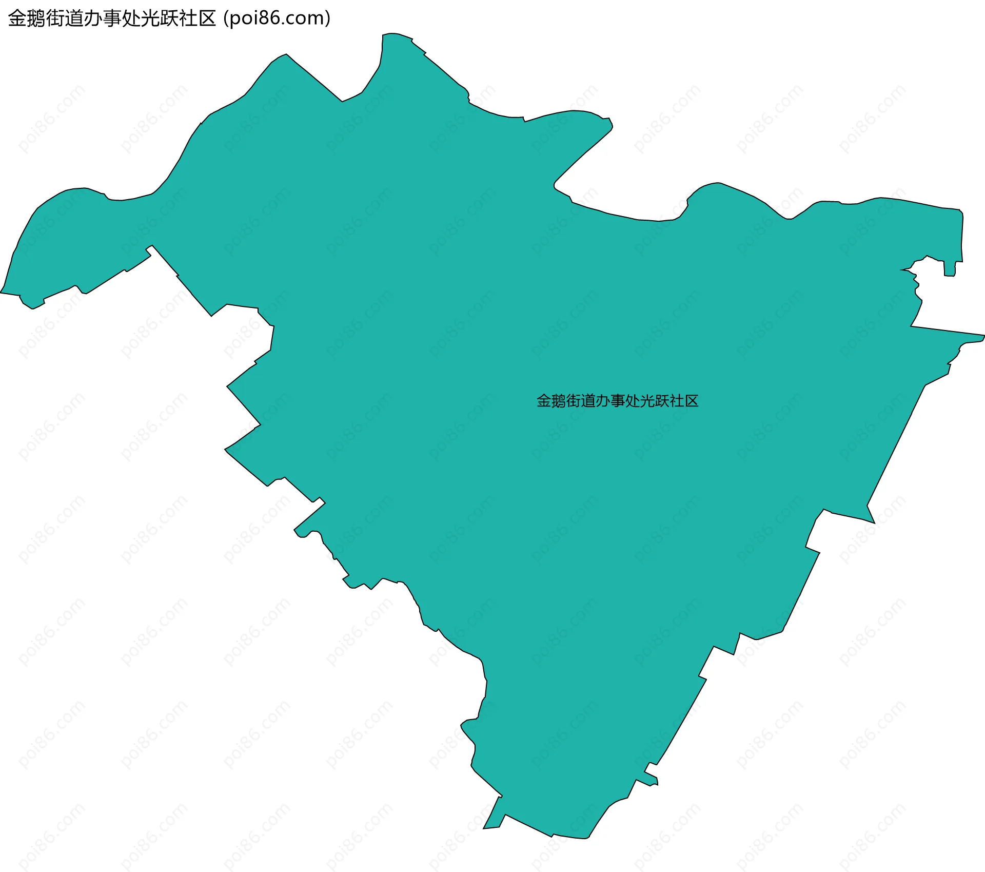 金鹅街道办事处光跃社区边界地图