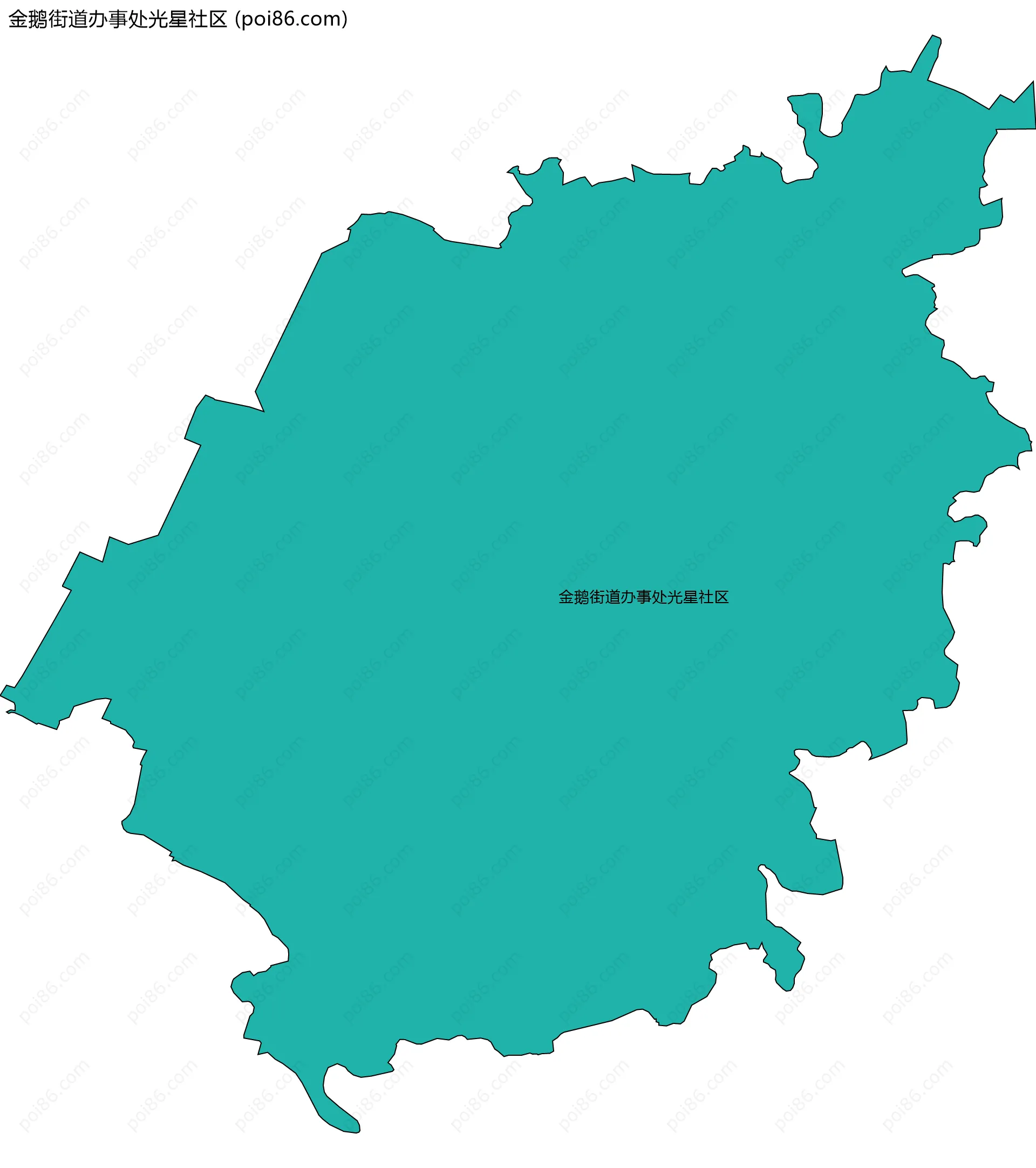 金鹅街道办事处光星社区边界地图