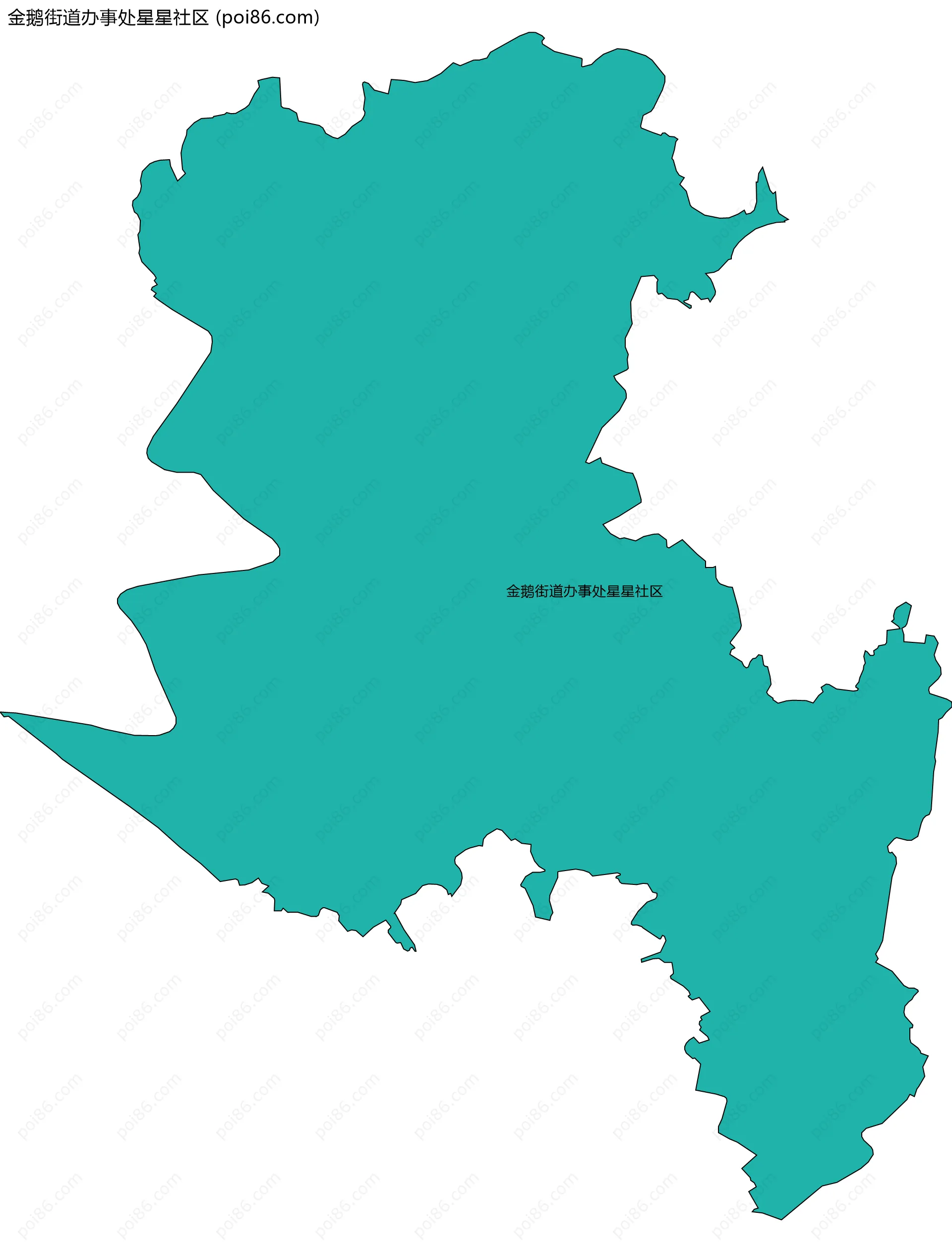 金鹅街道办事处星星社区边界地图