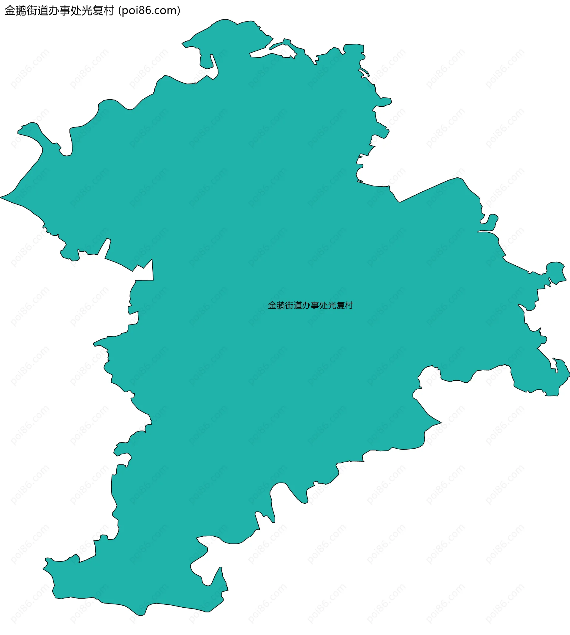 金鹅街道办事处光复村边界地图