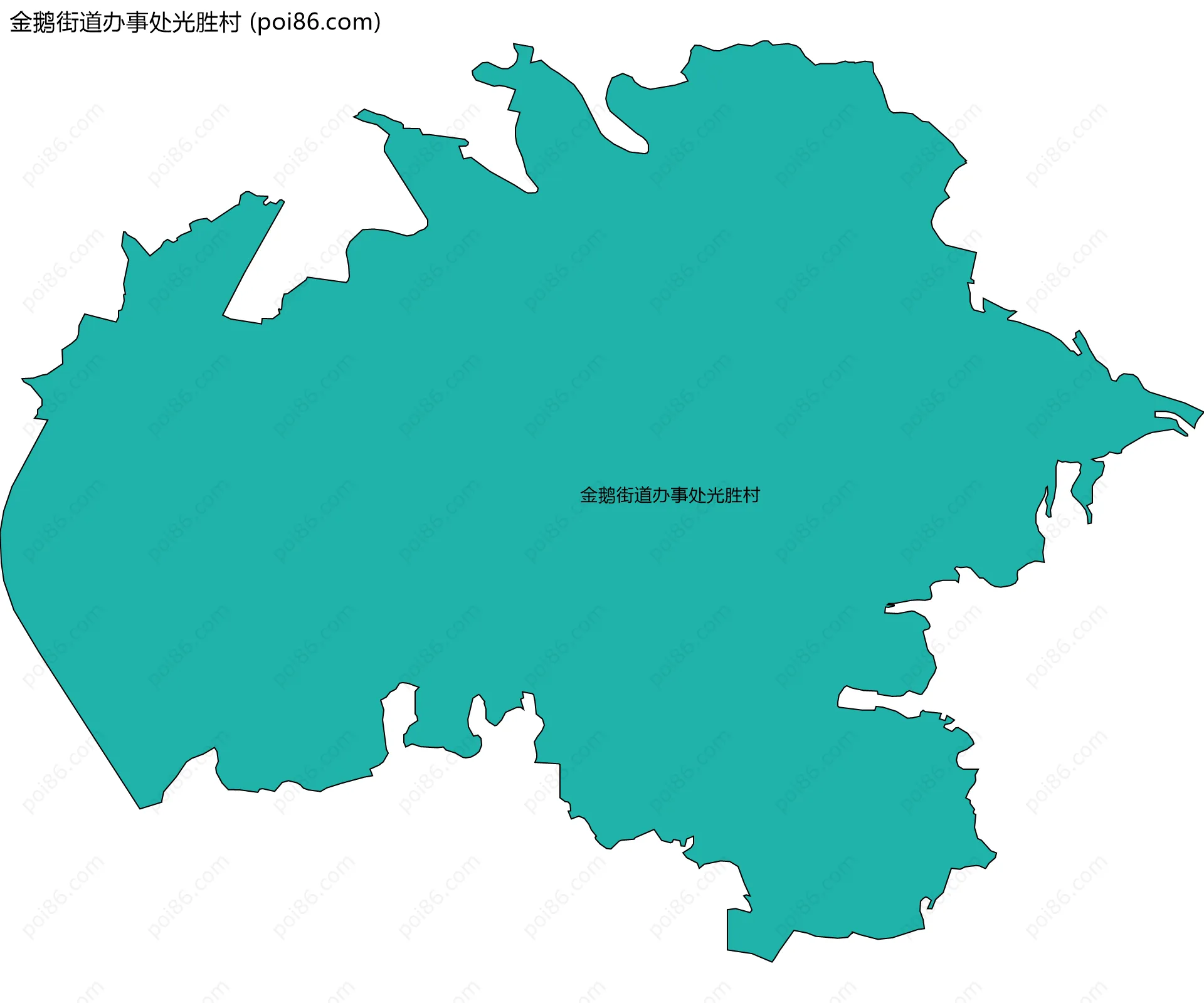 金鹅街道办事处光胜村边界地图