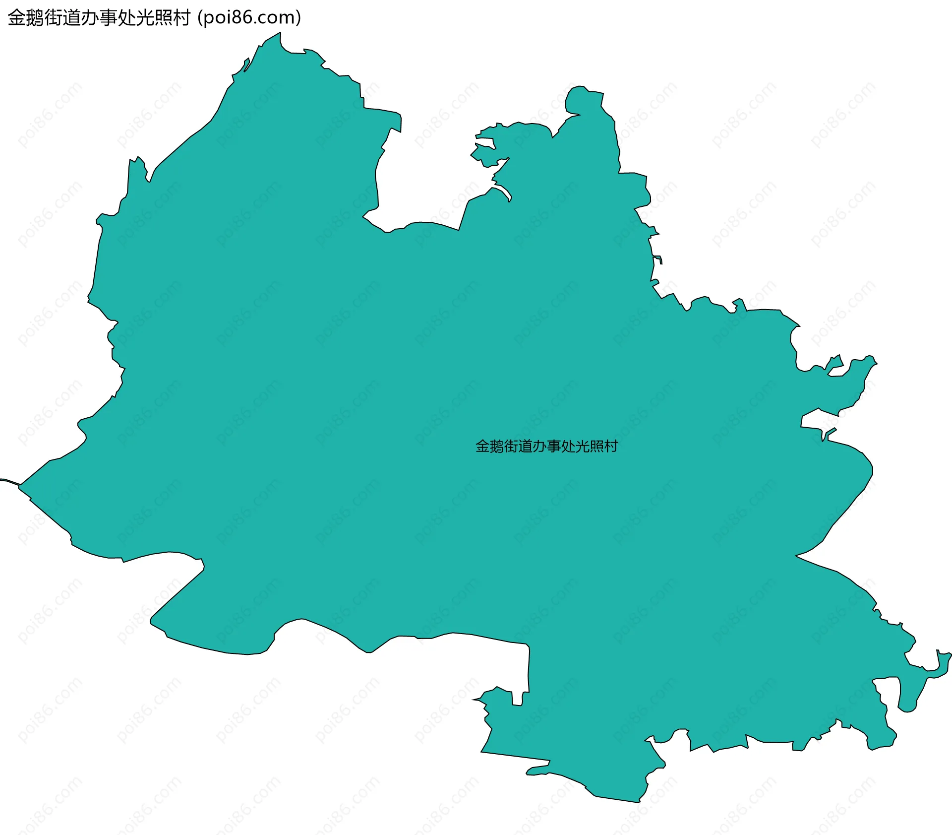 金鹅街道办事处光照村边界地图