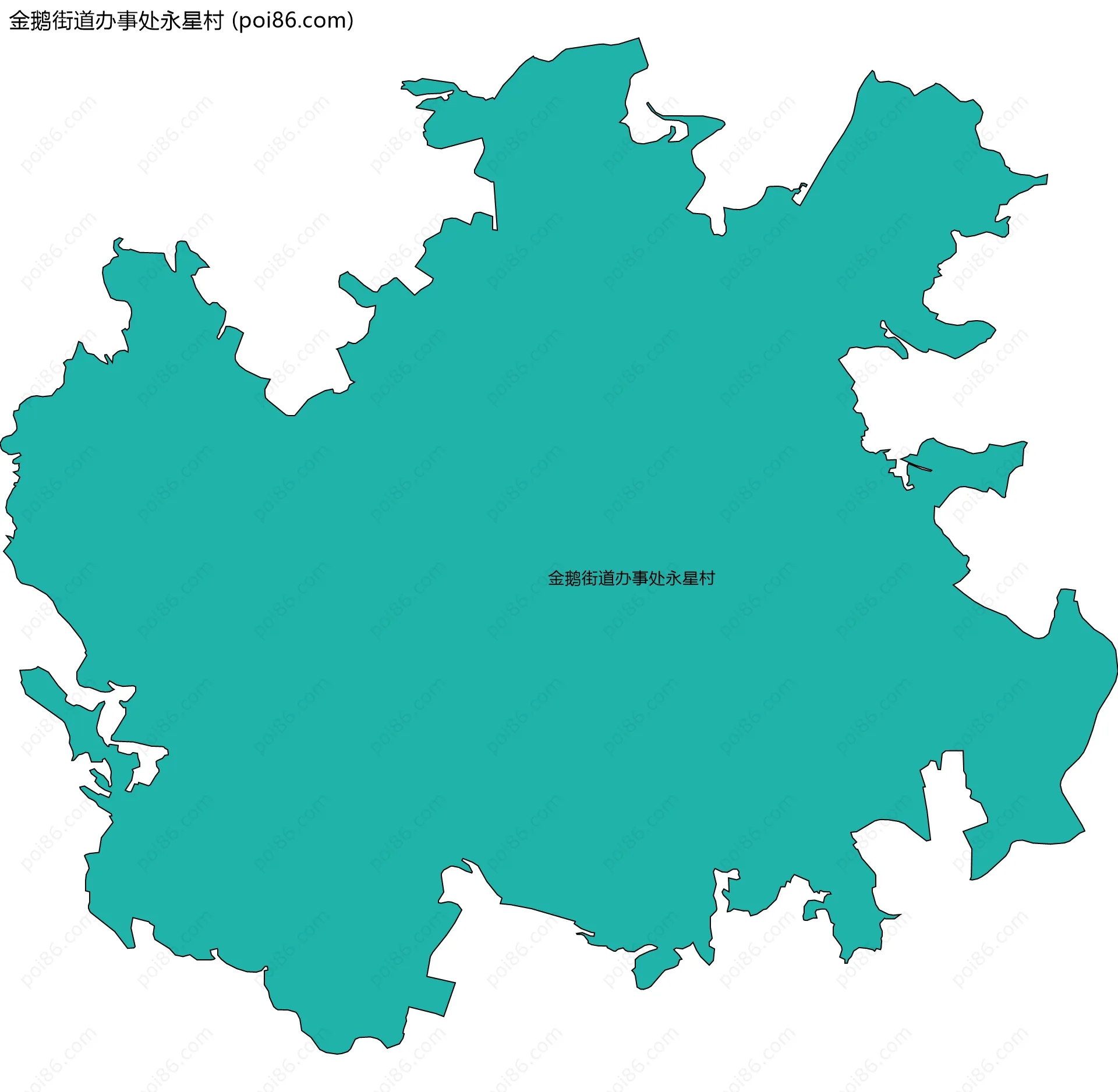 金鹅街道办事处永星村边界地图
