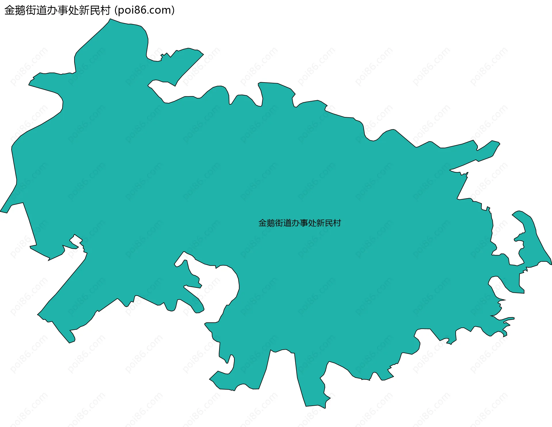 金鹅街道办事处新民村边界地图