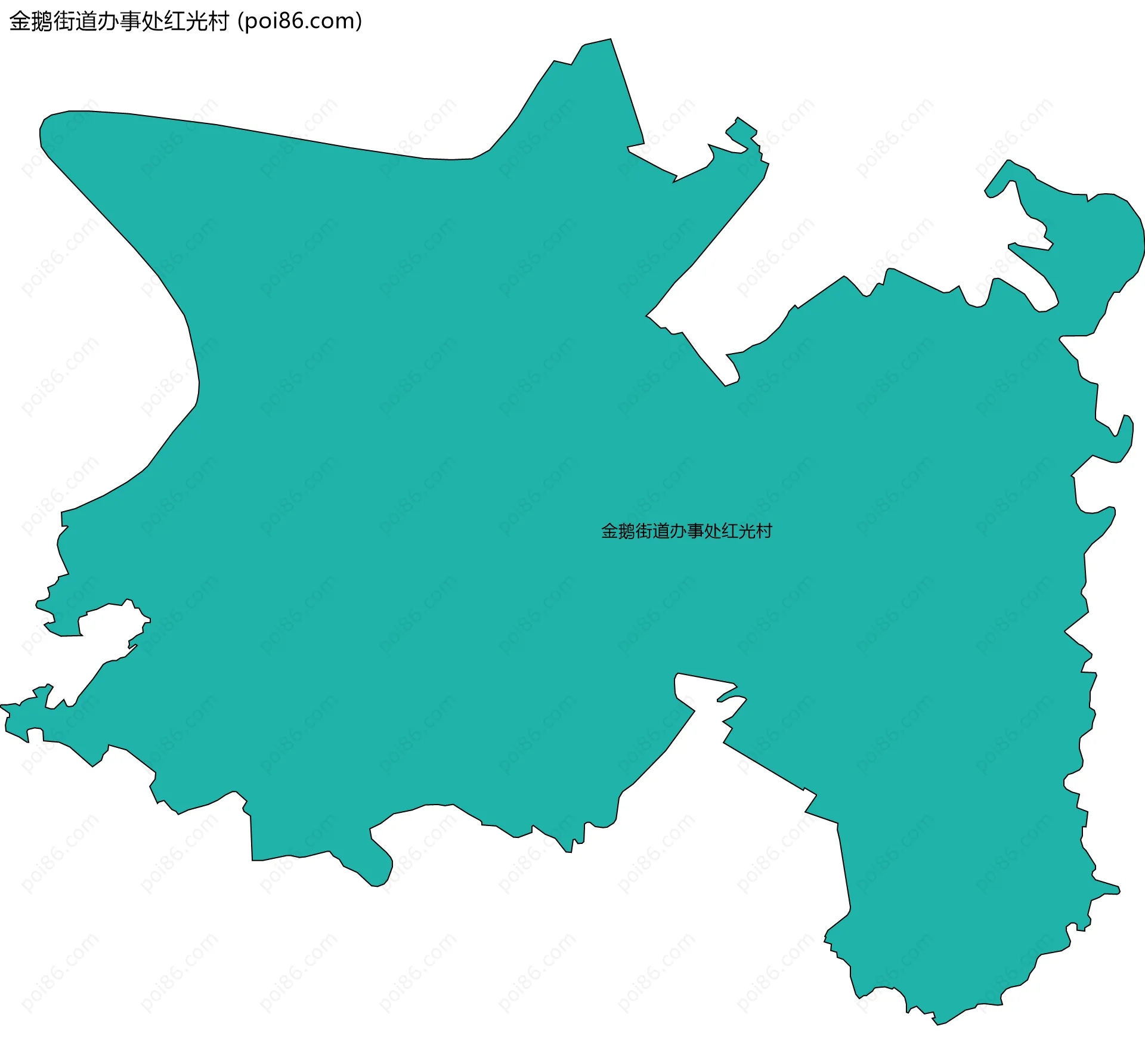 金鹅街道办事处红光村边界地图