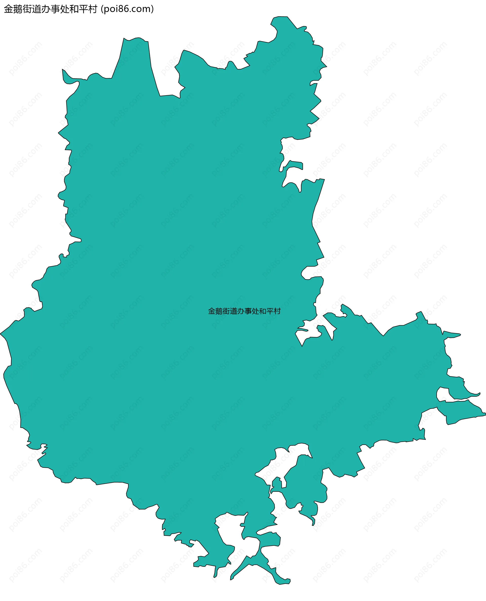 金鹅街道办事处和平村边界地图