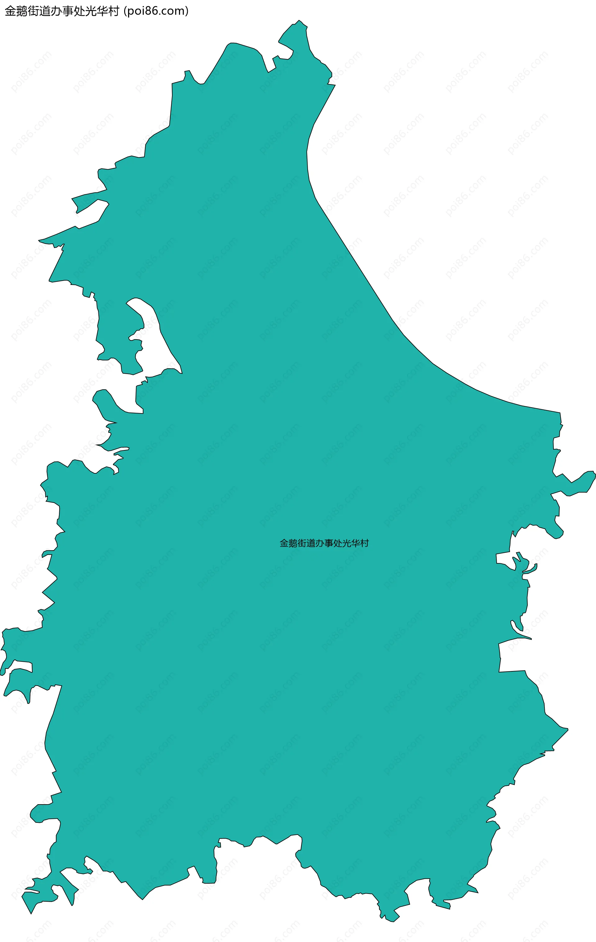 金鹅街道办事处光华村边界地图