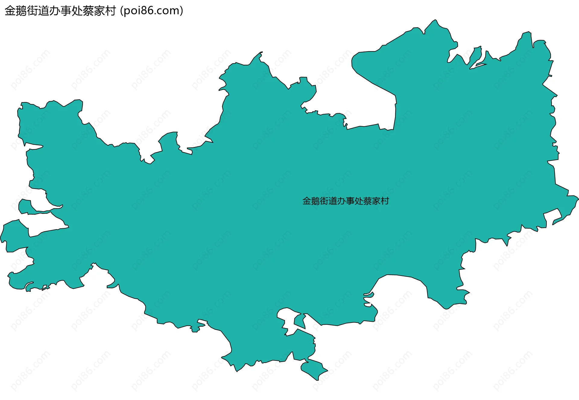 金鹅街道办事处蔡家村边界地图