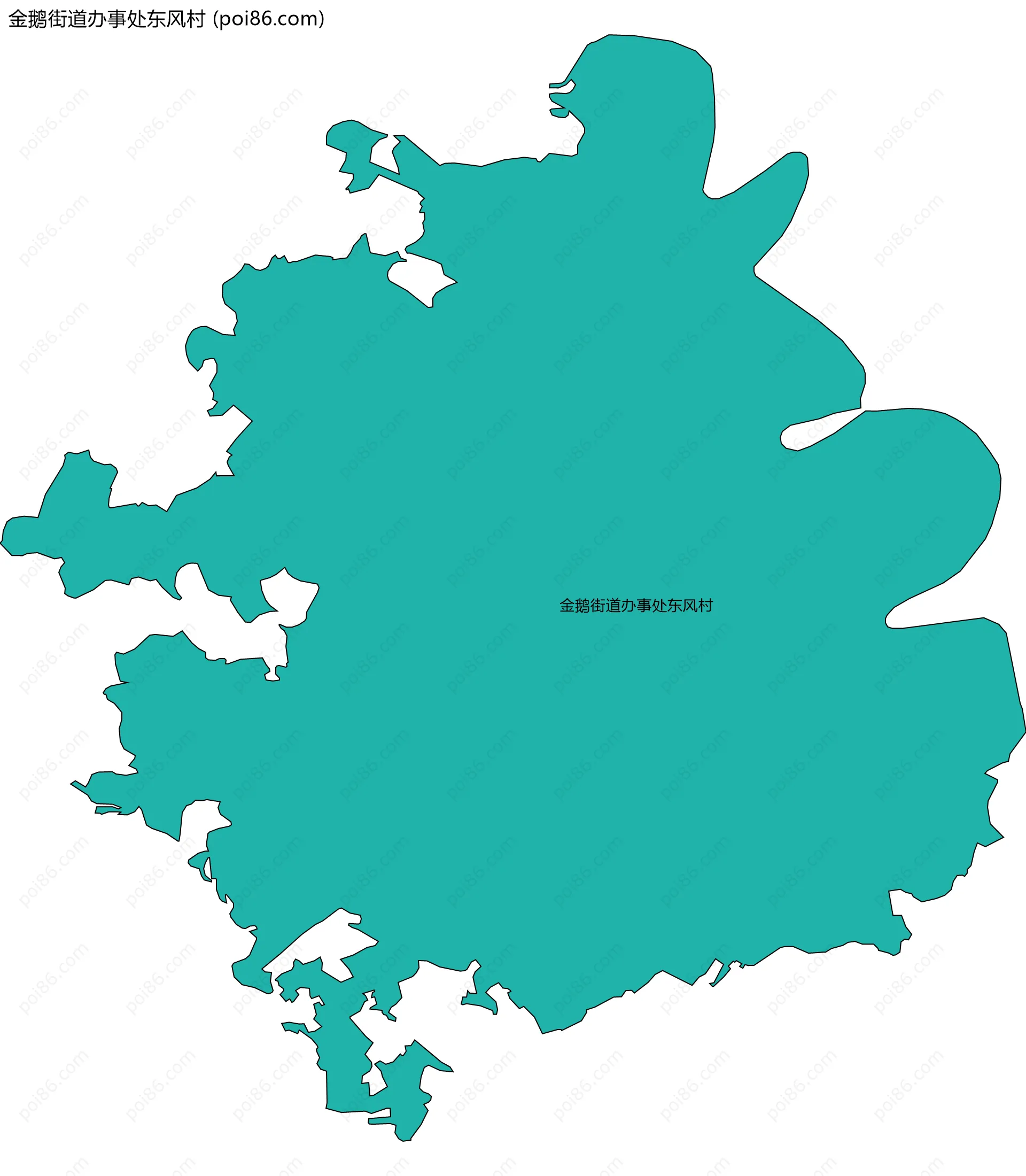 金鹅街道办事处东风村边界地图