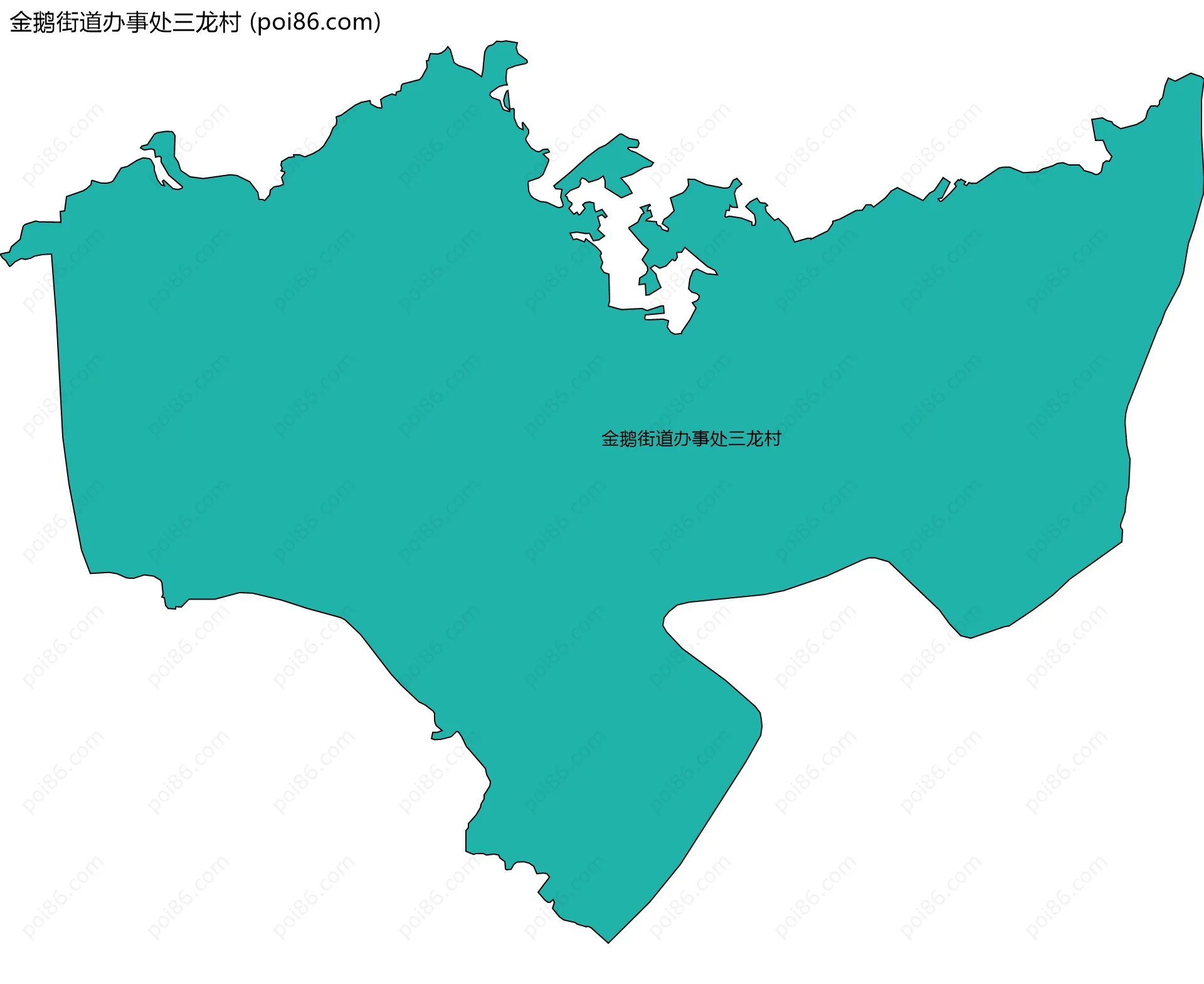 金鹅街道办事处三龙村边界地图